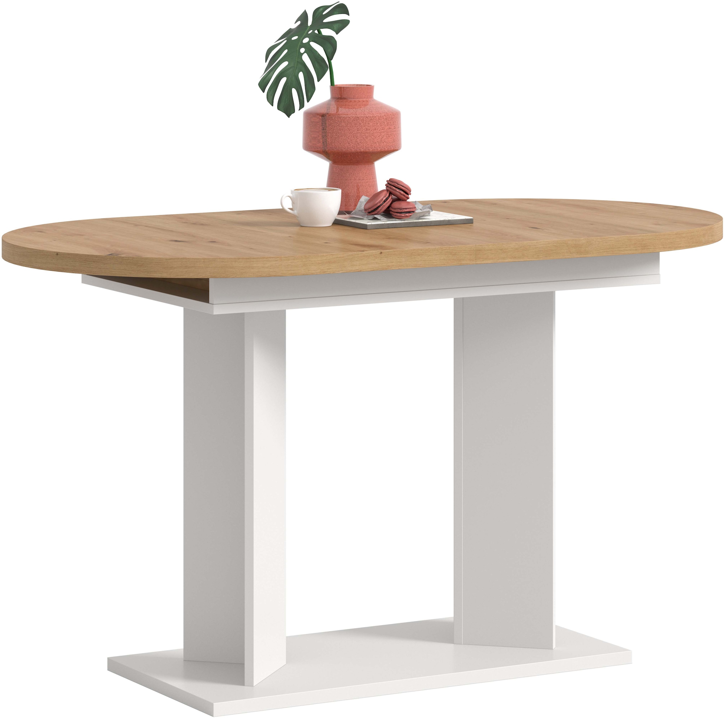Home affaire Esstisch »GERO, 130-170 cm, ausziehbar, Säulengestell« in verschiedenen Ausführungen erhältlich, 1 Stk. tlg. Tisch, Esstisch, Esszimmer, Esszimmertisch, Küchetisch, Bartisch