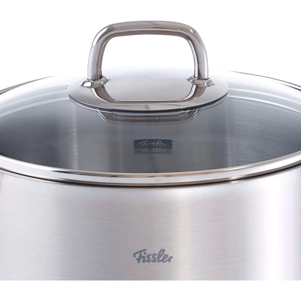 Fissler Topf-Set »Viseo Topf-Set«, Edelstahl 18/10, (Set, 8 tlg., 1x Bratentopf 20 cm, je 1x Kochtopf 16/20/24 cm), Induktionsgeeignet, Mess-Skala, Made in Germany