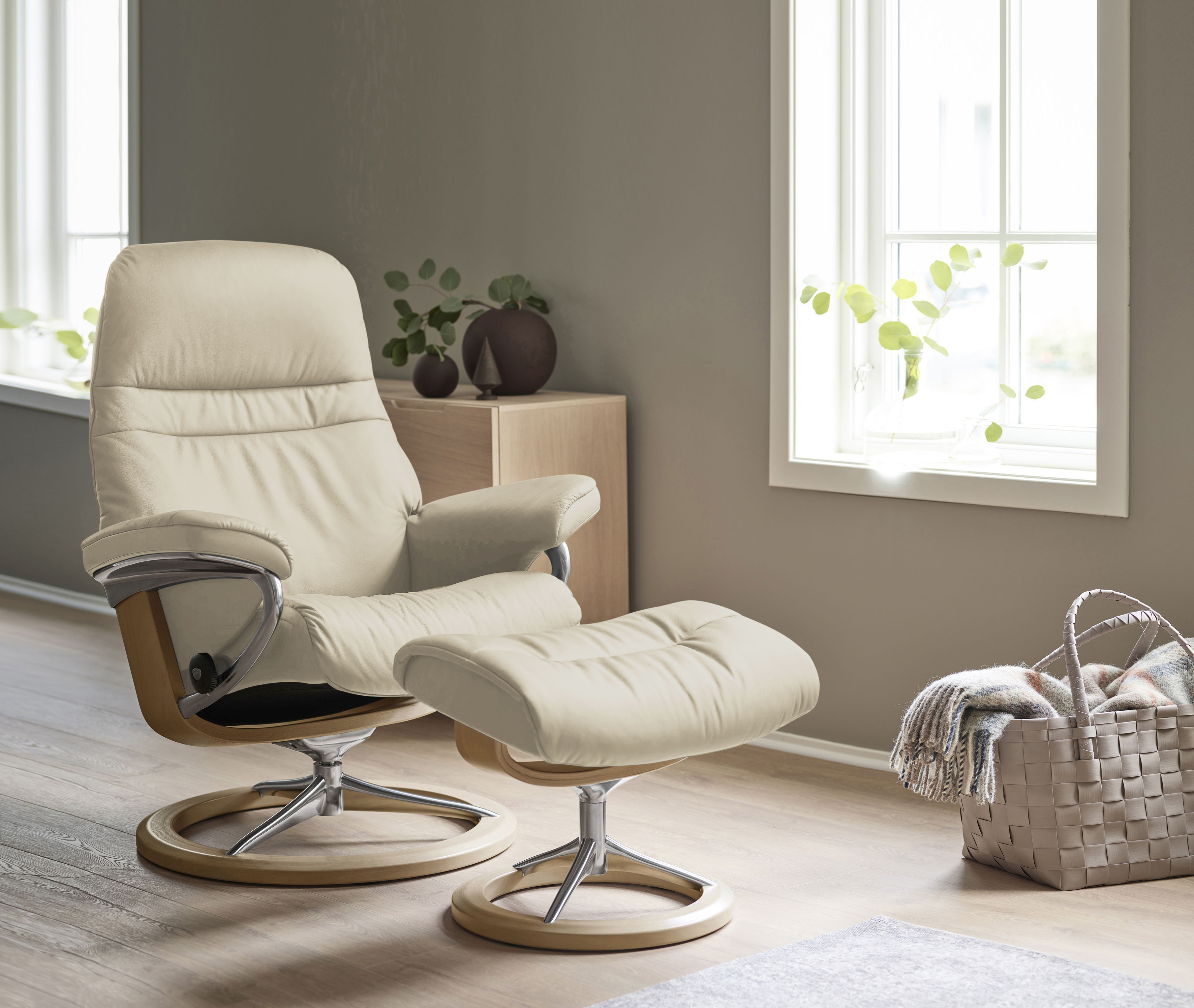 Stressless Fußhocker "Sunrise" mit Signature Base, Gestell Eiche