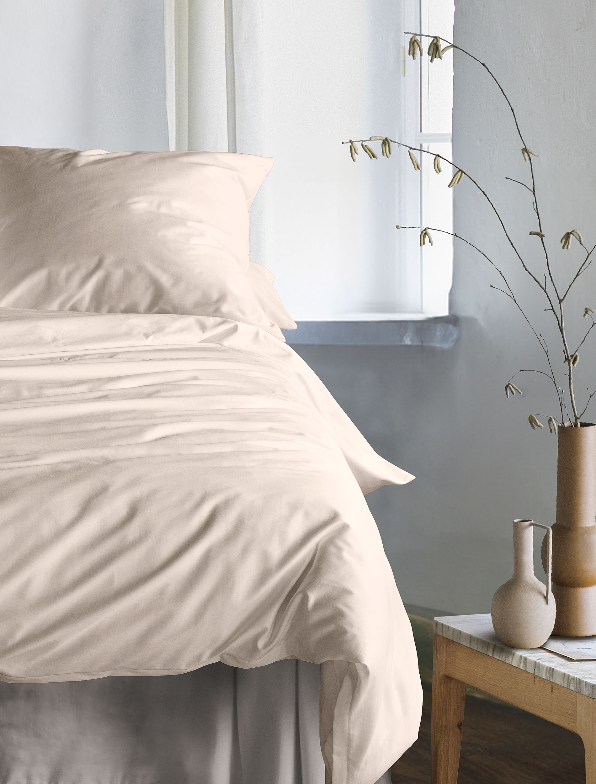 Irisette Bettwäsche "Premium Satin Bettwäsche Paris" 2 Stk. hochwertige Uni Premium Bettwäsche mit Reißverschluss, 100% Baumwolle