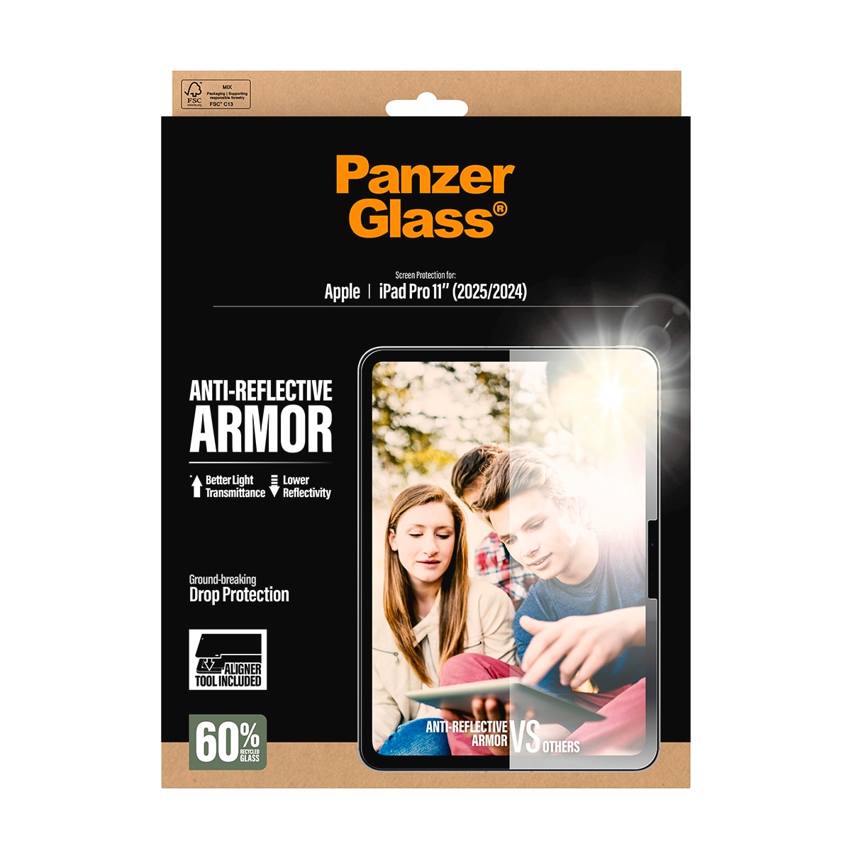 CARE by PanzerGlass Displayschutzglas »AntiReflective Protector« für Apple iPad Pro 11" (2025) Displayschutzfolie, Schutzfolie, Bildschirmschutz, kratz- & stoßfest