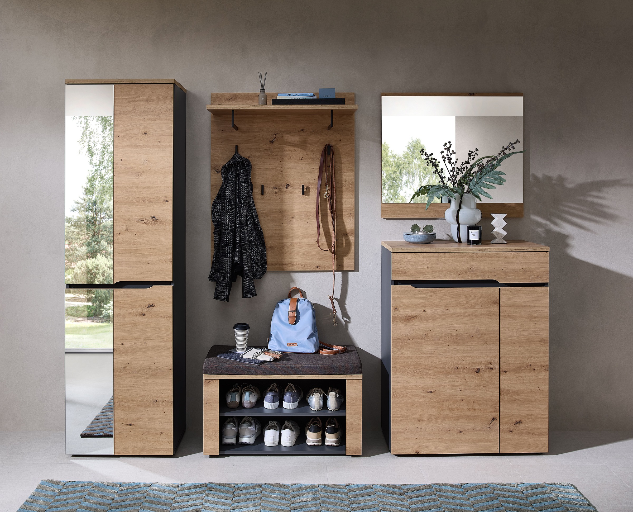 OTTO home Garderoben-Set "Bergen Garderobenset, 245/192/38 (B/H/T cm)" 5 St günstig online kaufen