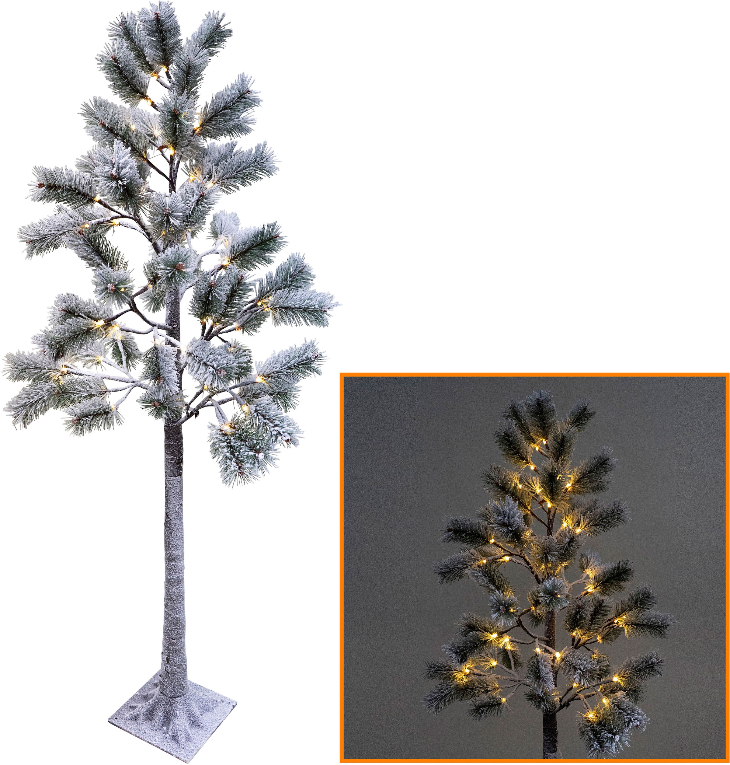 NOOR LIVING Dekolicht | aussen«, Außenbereich für »LED LEDs, Weihnachtsdeko Schnee, Kieferbaum den mit mit 72 BAUR