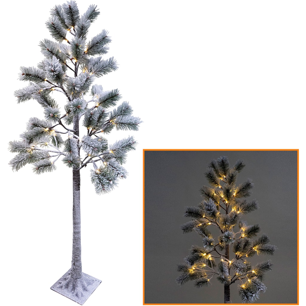 NOOR LIVING Dekolicht »LED Kieferbaum mit Schnee, Weihnachtsdeko aussen«