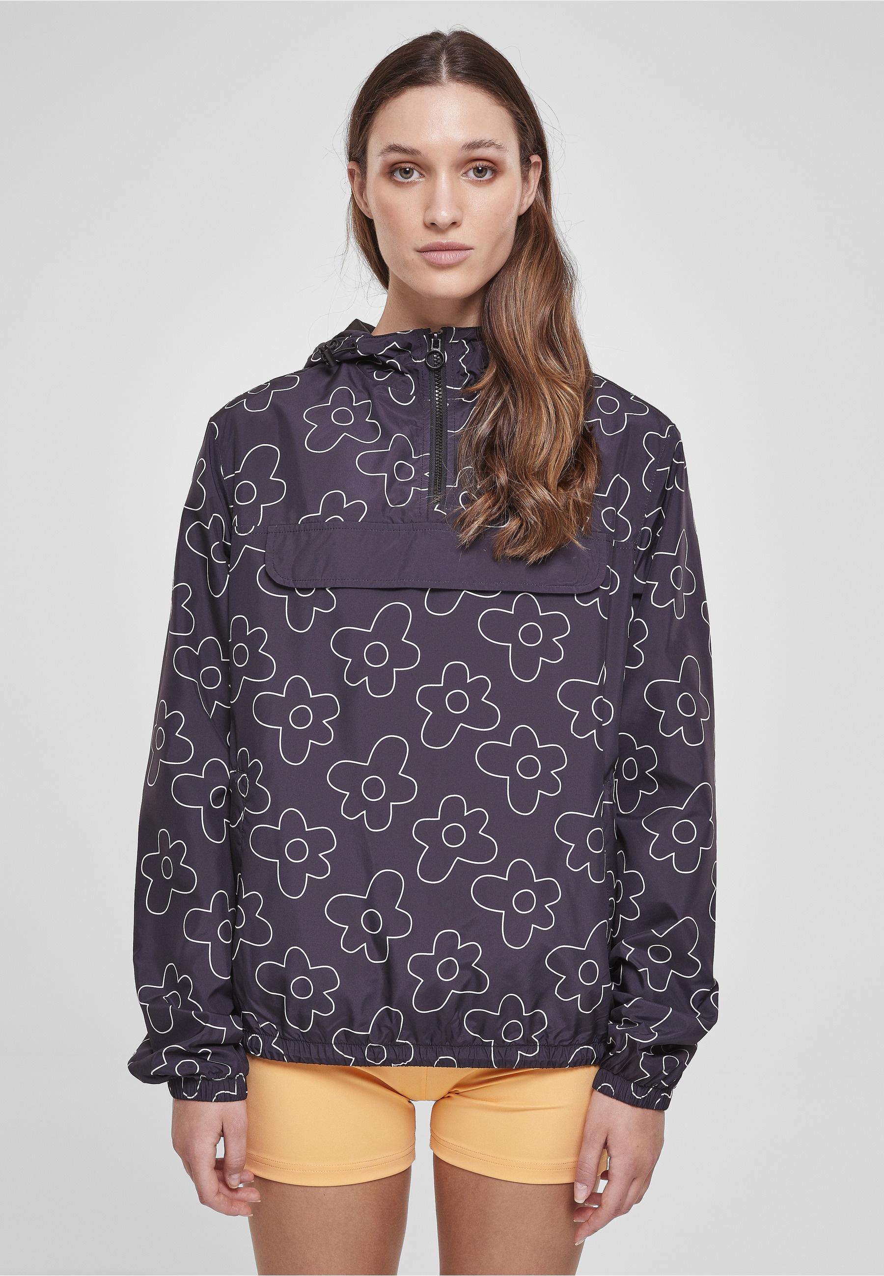 URBAN CLASSICS Langmantel »Urban Classics Damen Ladies AOP Pullover Jacket«