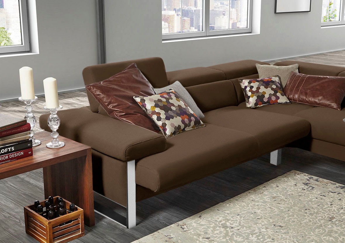 W.SCHILLIG Ecksofa »finn, toller Sitzkomfort, L-Form, hochwertige Verarbeitungsdetails«, German Design Award 2016, Fußgestell Chrom glänzend, Breite 281 cm