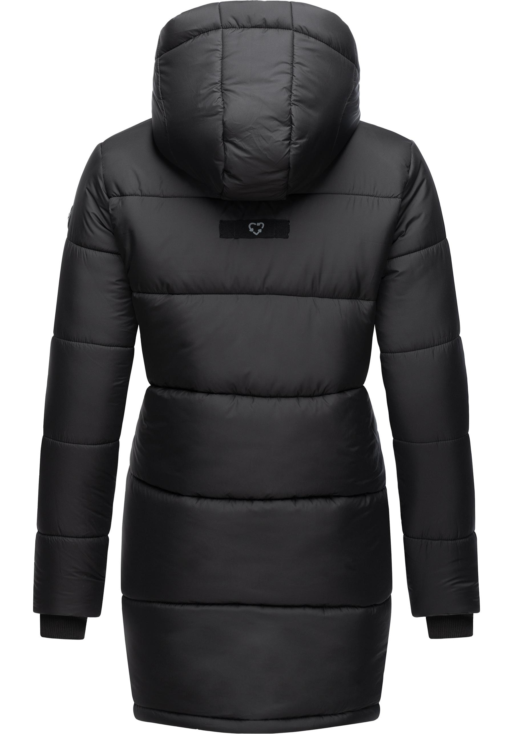 Ragwear Steppmantel »Relive Long Remake«, lange Damen Steppjacke mit Kapuze