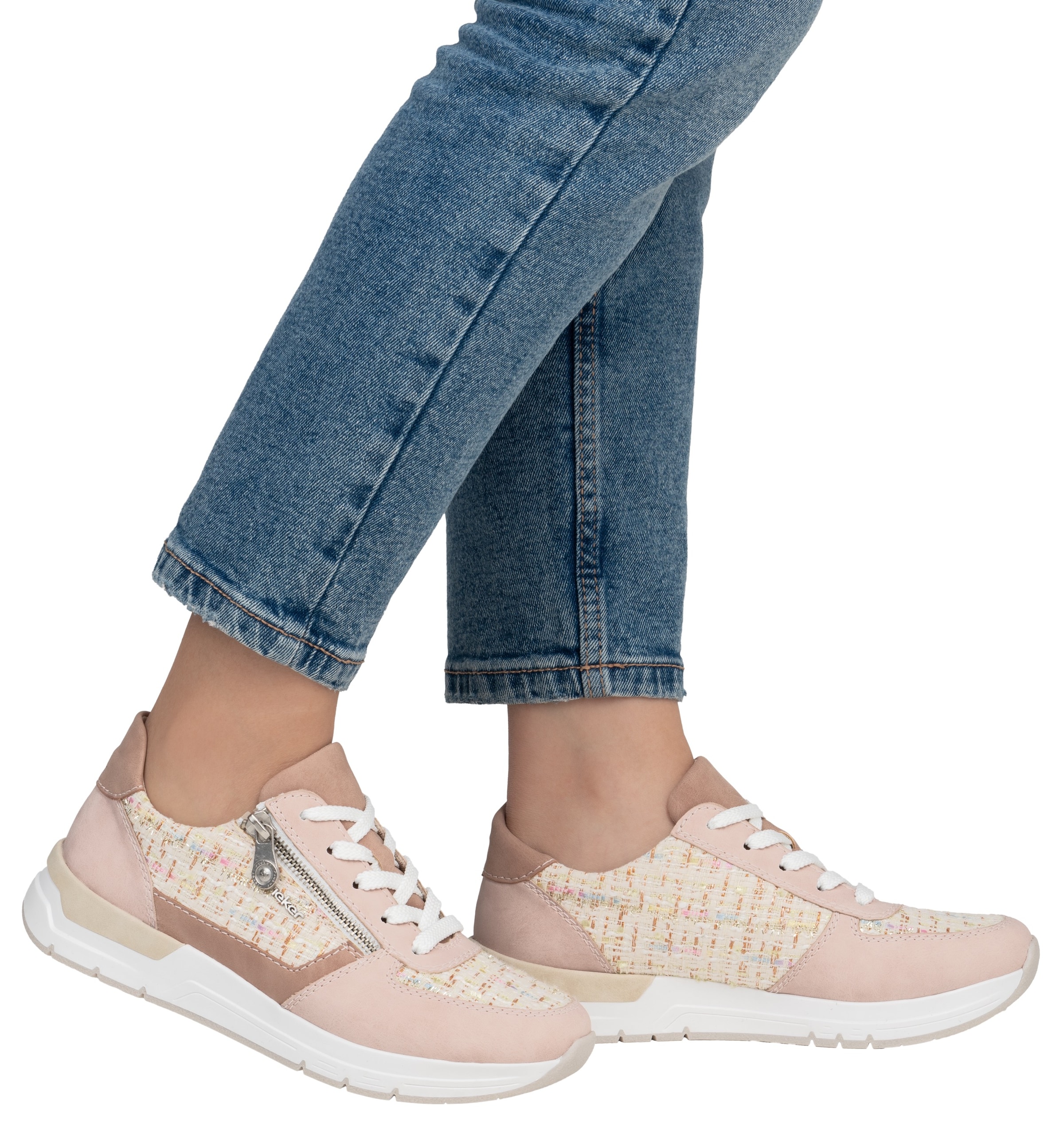 Rieker Keilsneaker, Halbschuh, Freizeitschuh, Casual-Schnürschuh im Materialmix