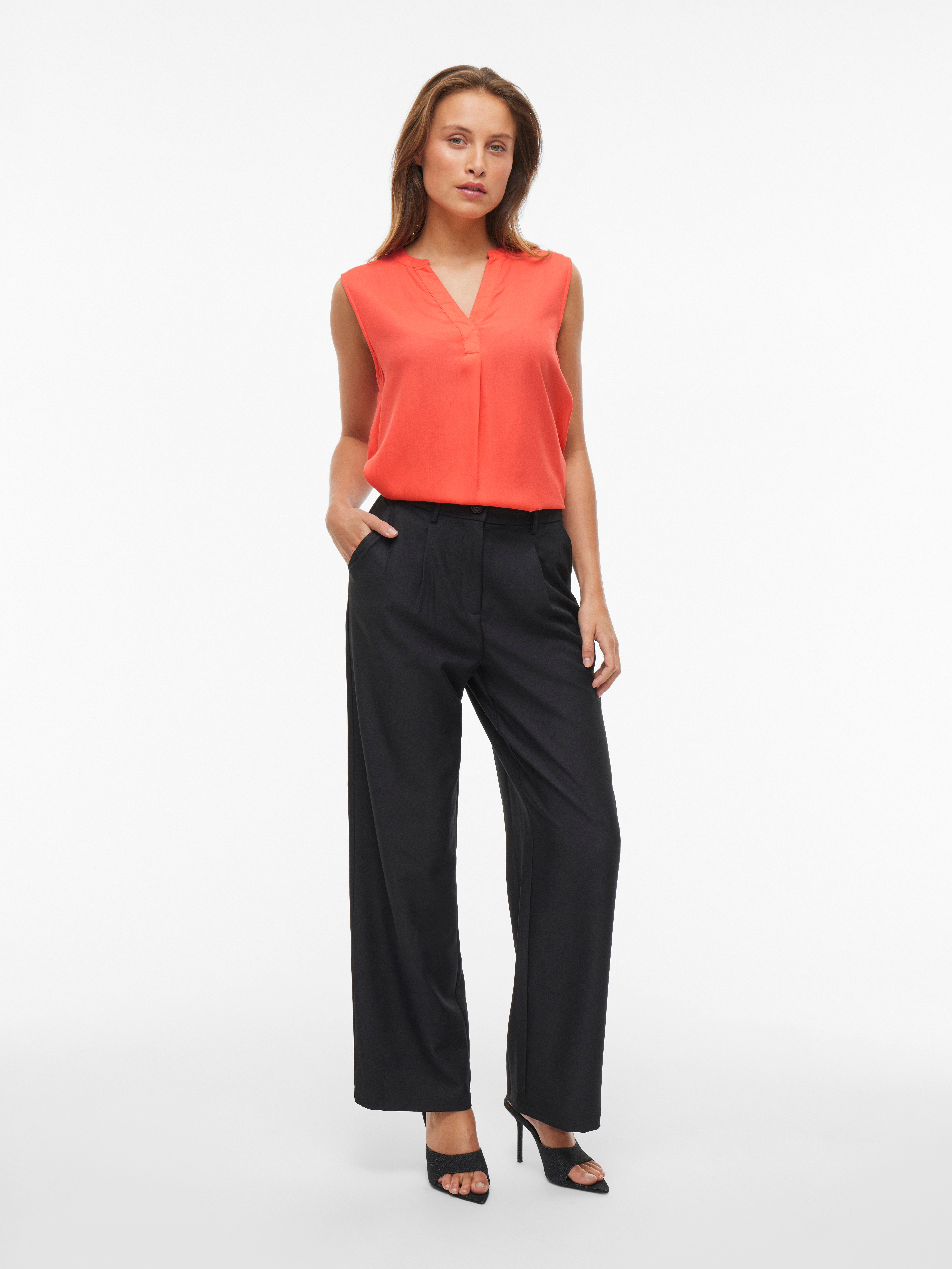 Thumbnail - Vila Blusentop "VIROSA V-NECK S/L TOP - NOOS"