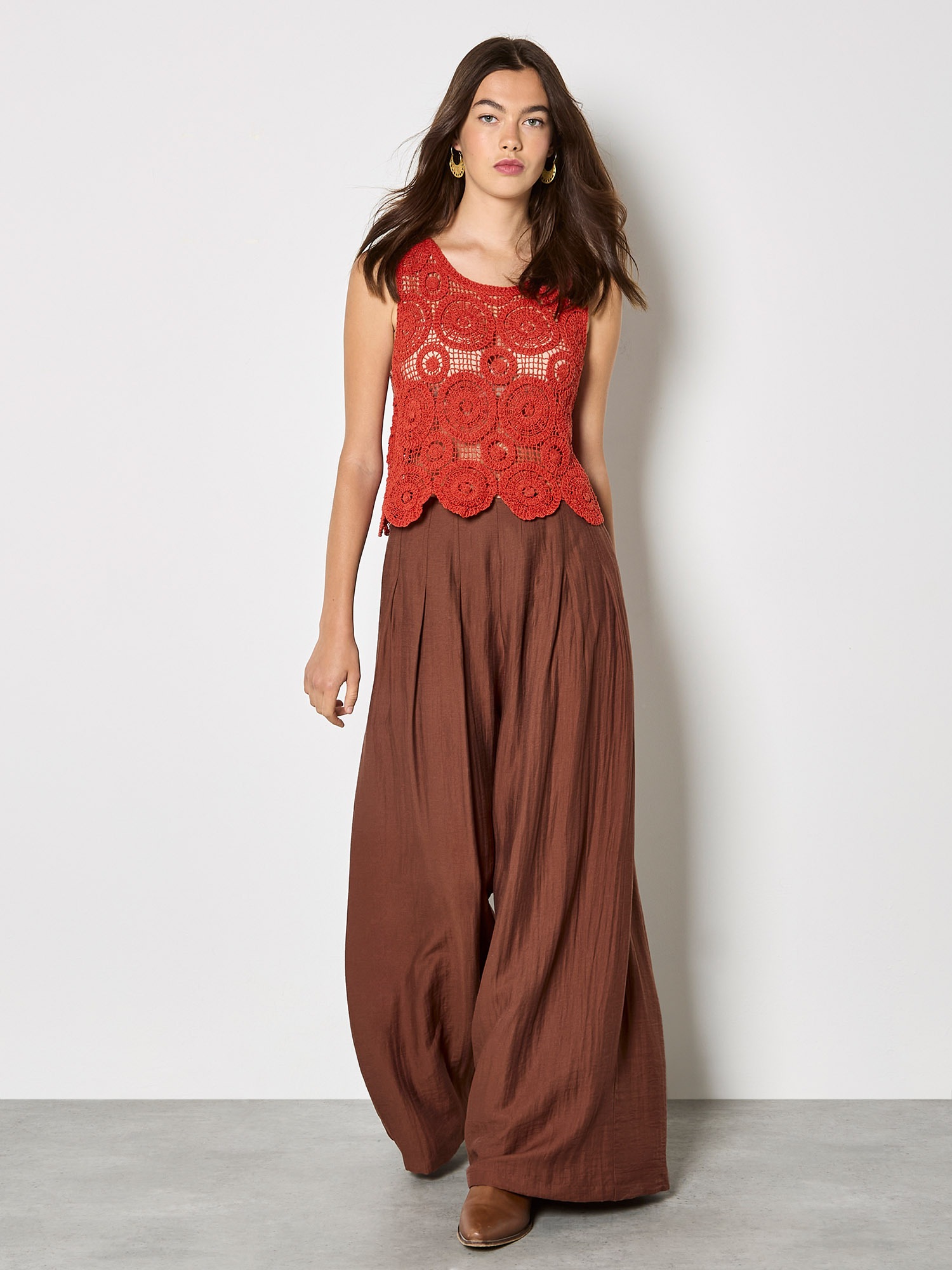 Apricot Crop-Top »Top« mit Häkeldetails
