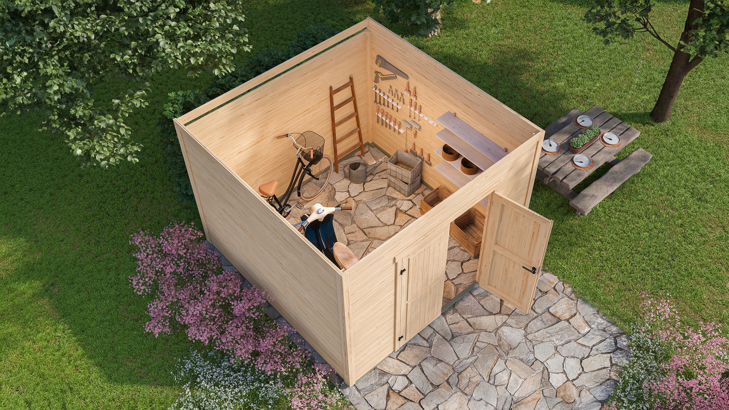 weka Gartenhaus »Batu/Fynn 3«, 28 mm starke Blockbohlen