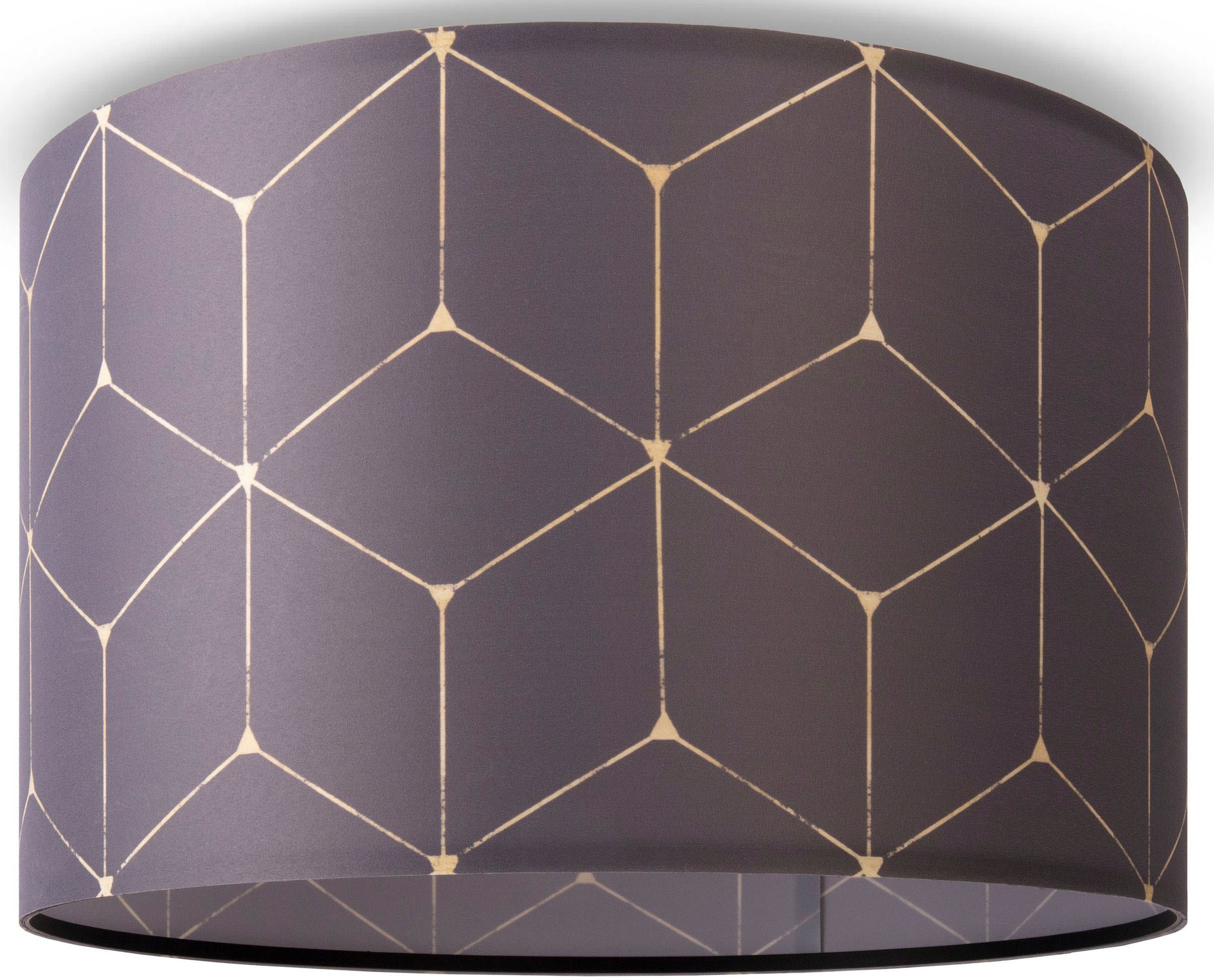 Paco BAUR Stoff Home Lampenschirm »Hugo | Deckenleuchte Deckenleuchte Modern Stoffschirm Cube«, Wohnzimmer