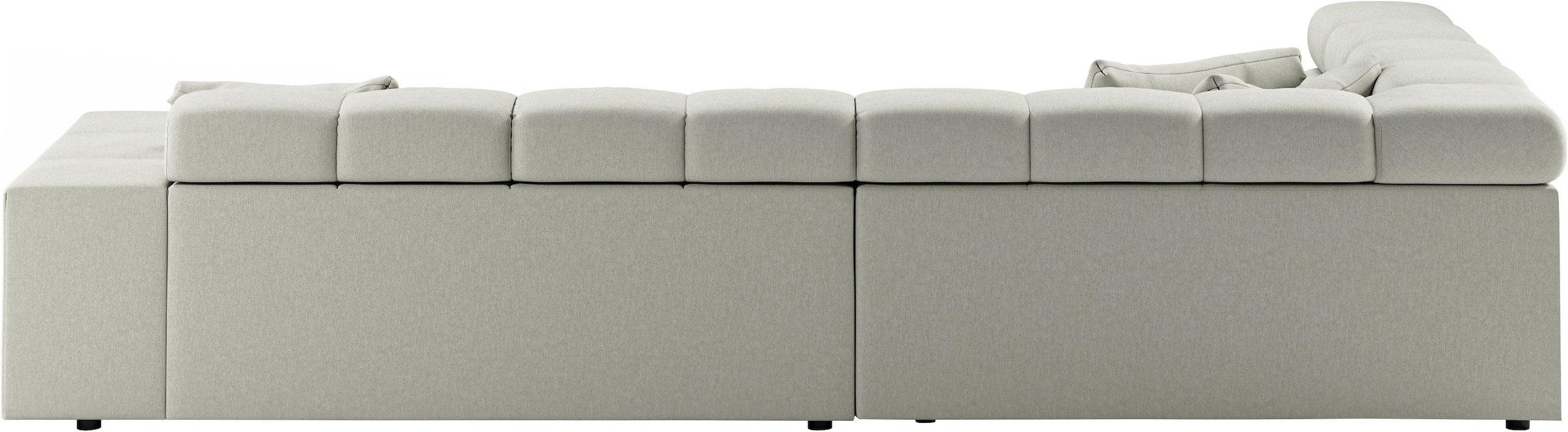 INOSIGN Ecksofa »Ancona incl. Kopfteilverstellung, Zierkissen Breite 319cm, L-Form«, wahlweise motorische Sitztiefenverstellung, auch in Cord + Easy Care