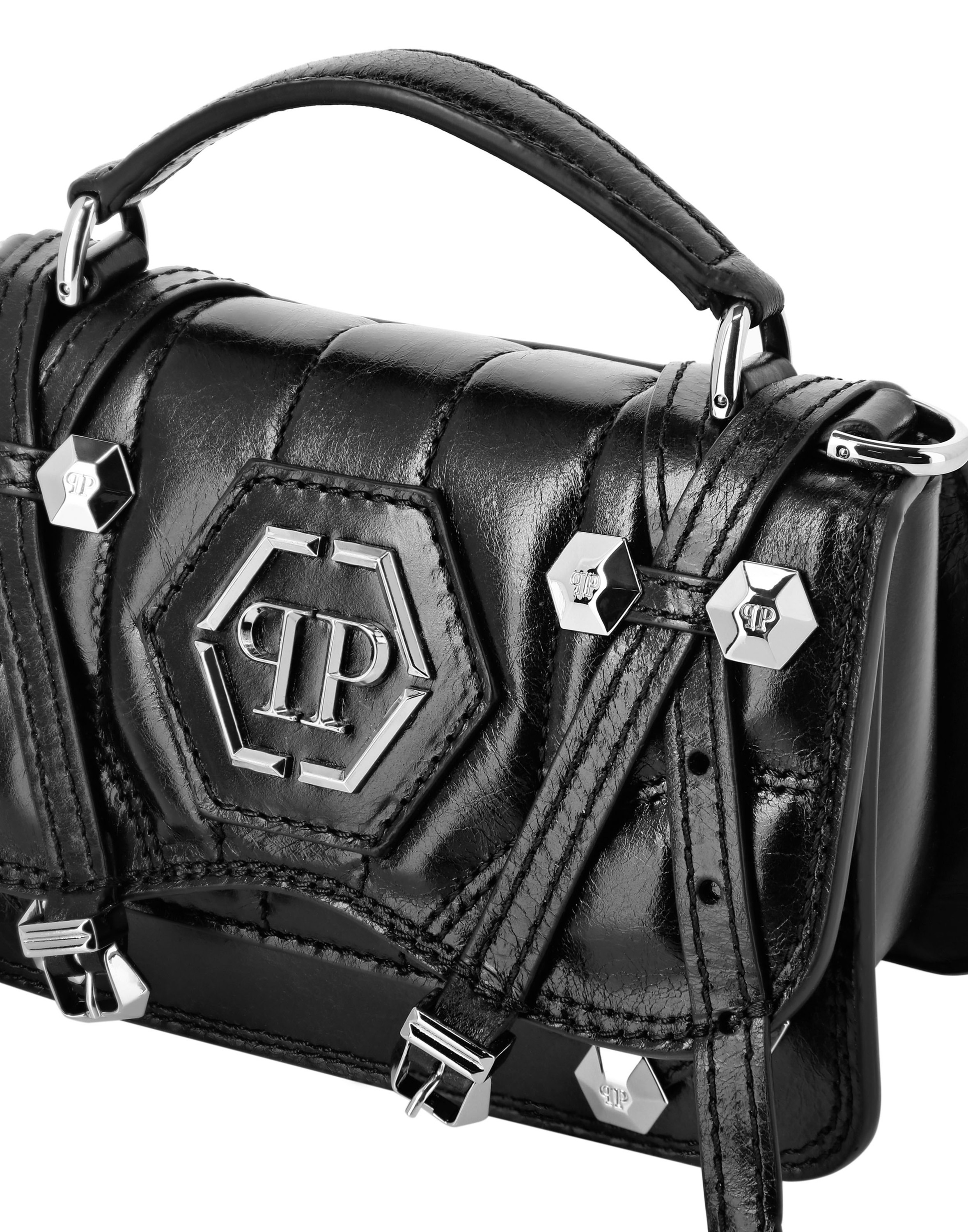 Philipp Plein Hexagon Handbag Black 6