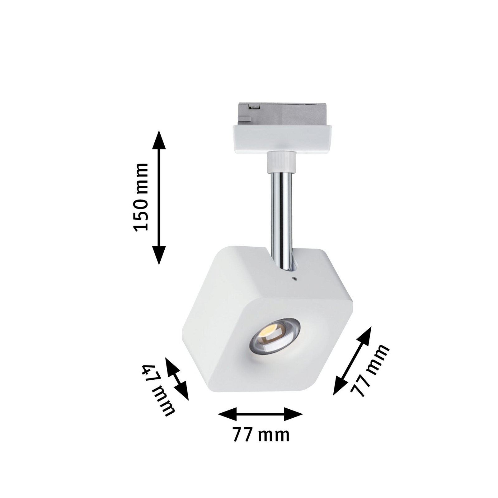 Paulmann Schienensystem-Leuchten »URail Schienenspot Cube 540lm 8W 2700K 230V Chrom matt, Chrom«, dimmbar, Einzelspot