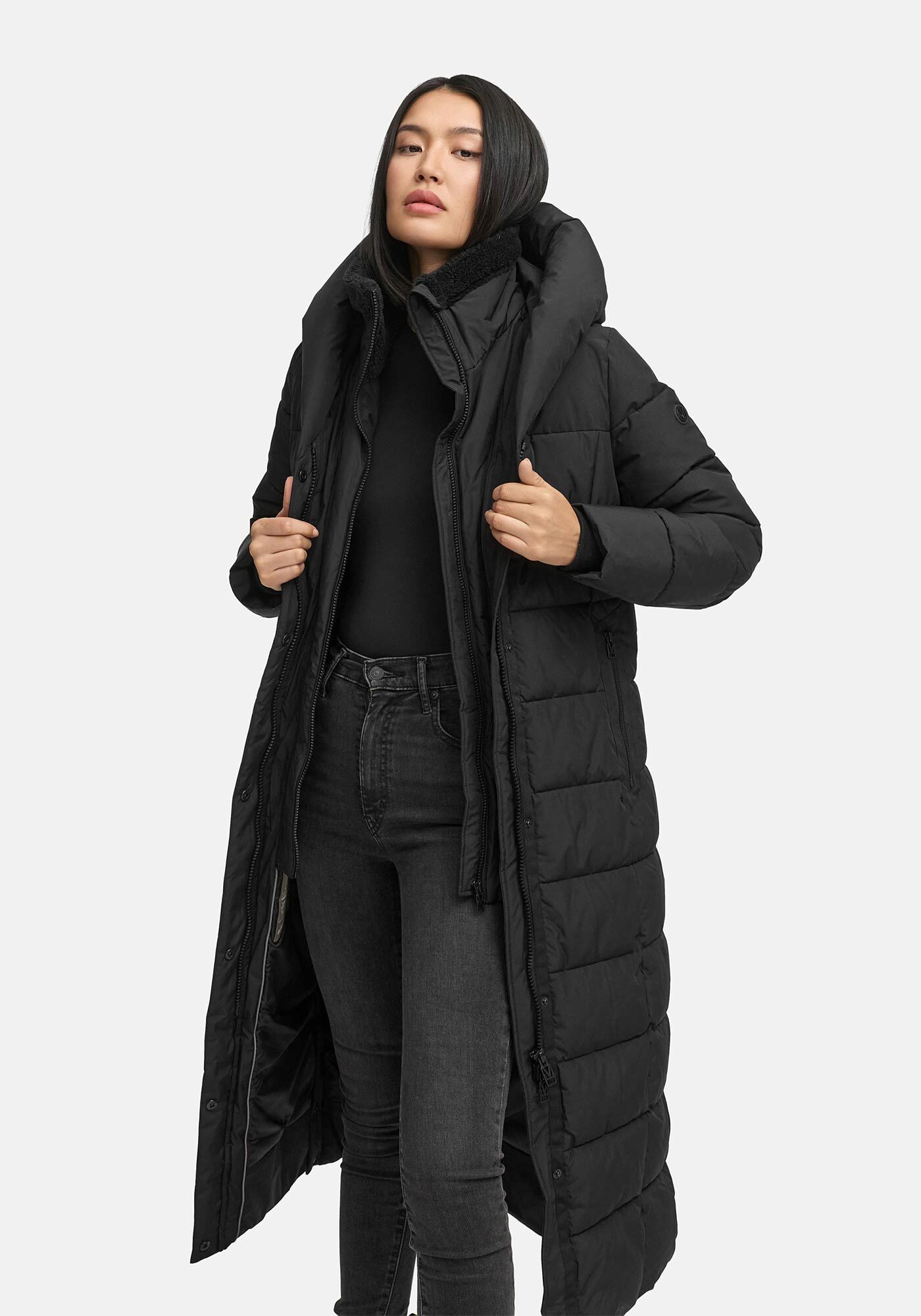 Marikoo Pakoraa Wintermantel Schwarz 4XL