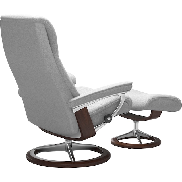 Black Friday Stressless® Relaxsessel »View«, (Set, Relaxsessel mit Hocker),  mit Signature Base, Größe L,Gestell Braun | BAUR