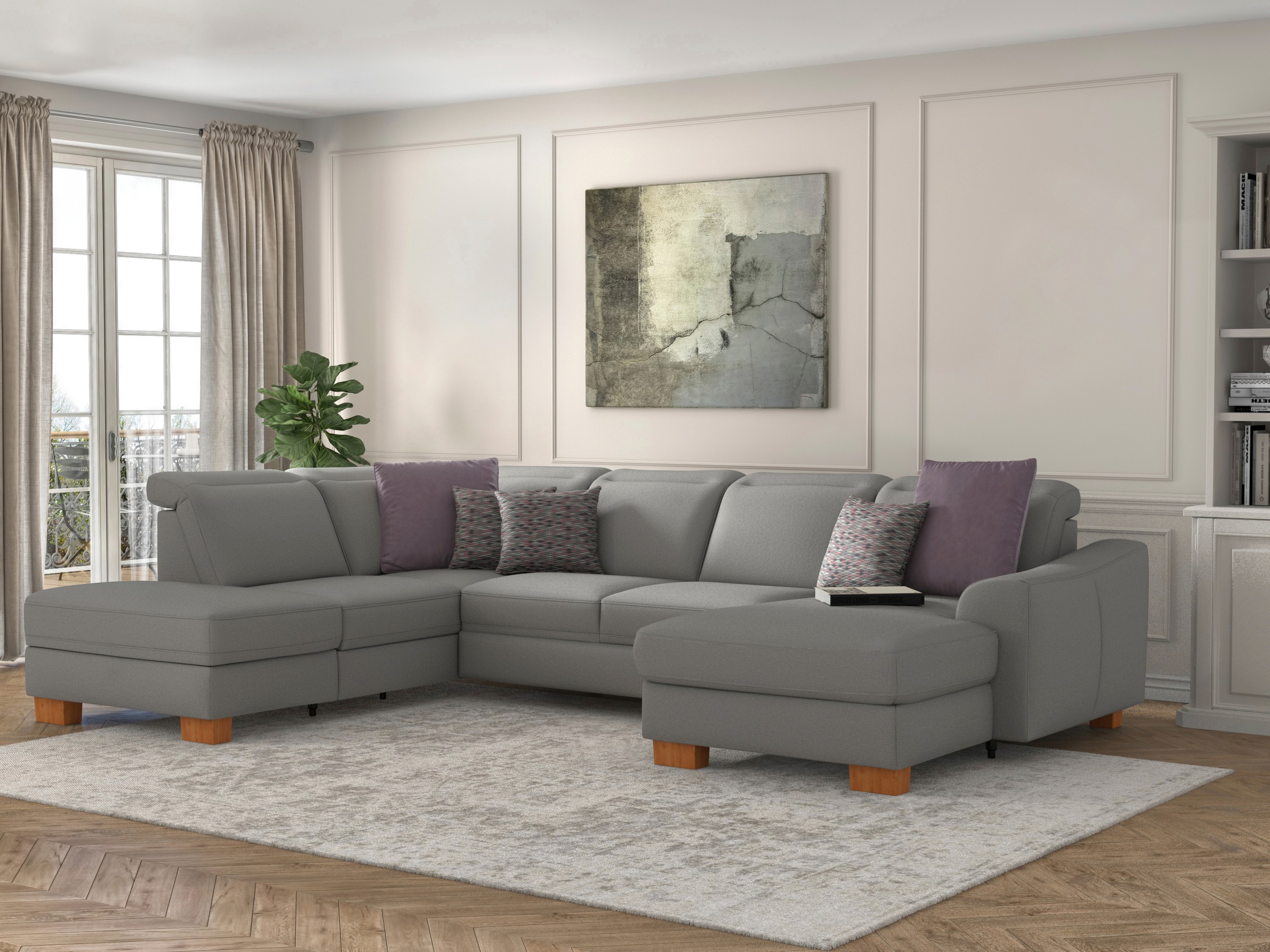 sit&more Wohnlandschaft "Dundee U-Form" mit Federkern und Massivholzfüßen, günstig online kaufen