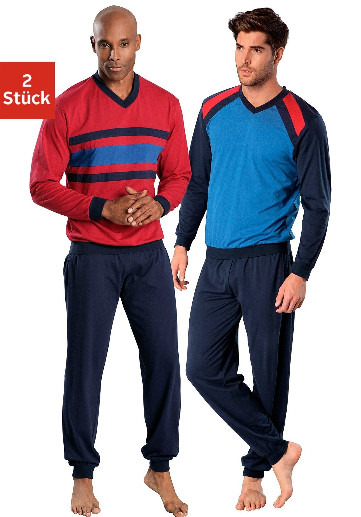 le jogger Pyjama Packung, 4 tlg. in langer Form