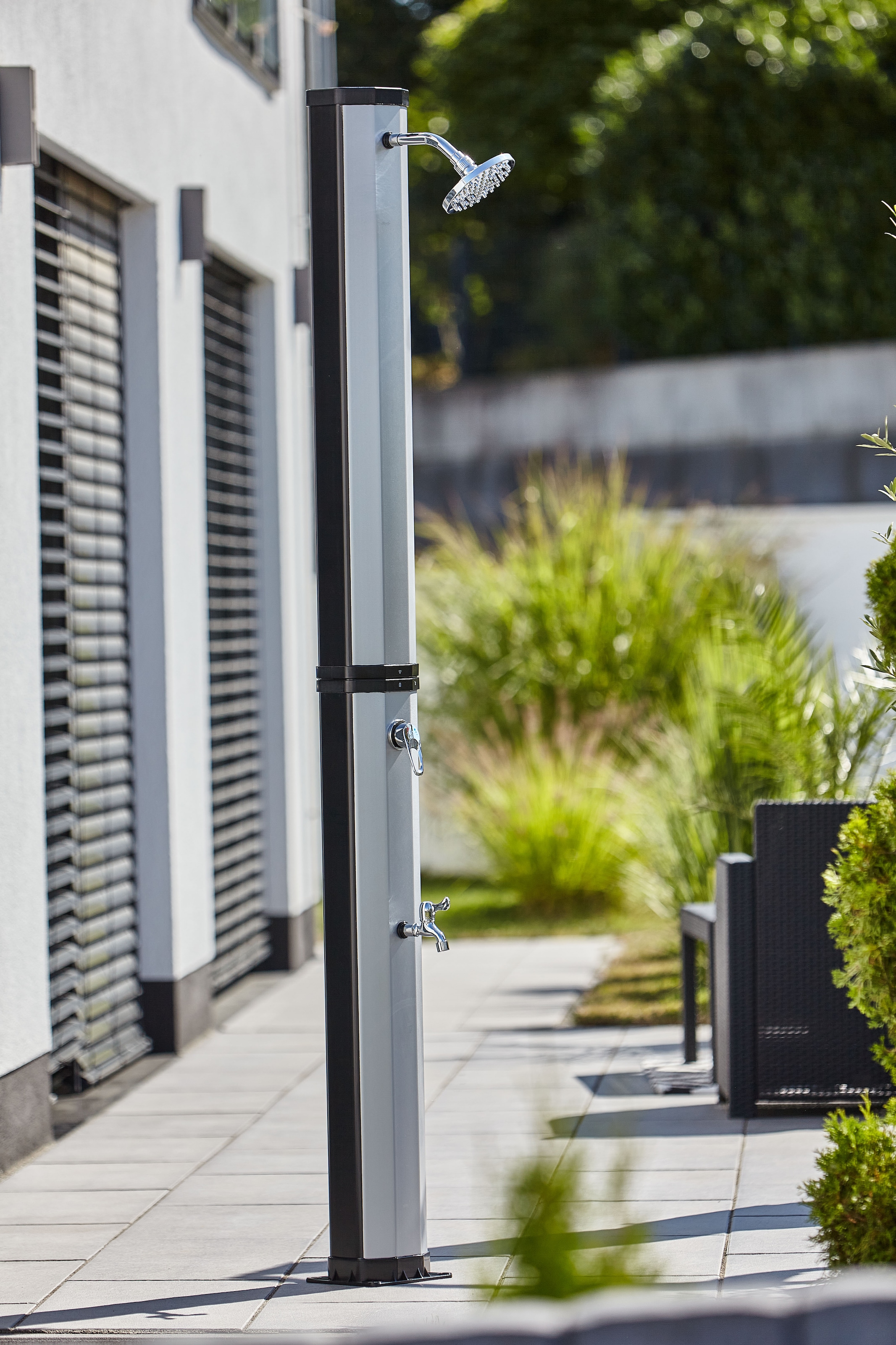 SUMMER FUN Gartendusche »Solar Dusche, 35L, schwarz/silber, H217cm 2 teilig«