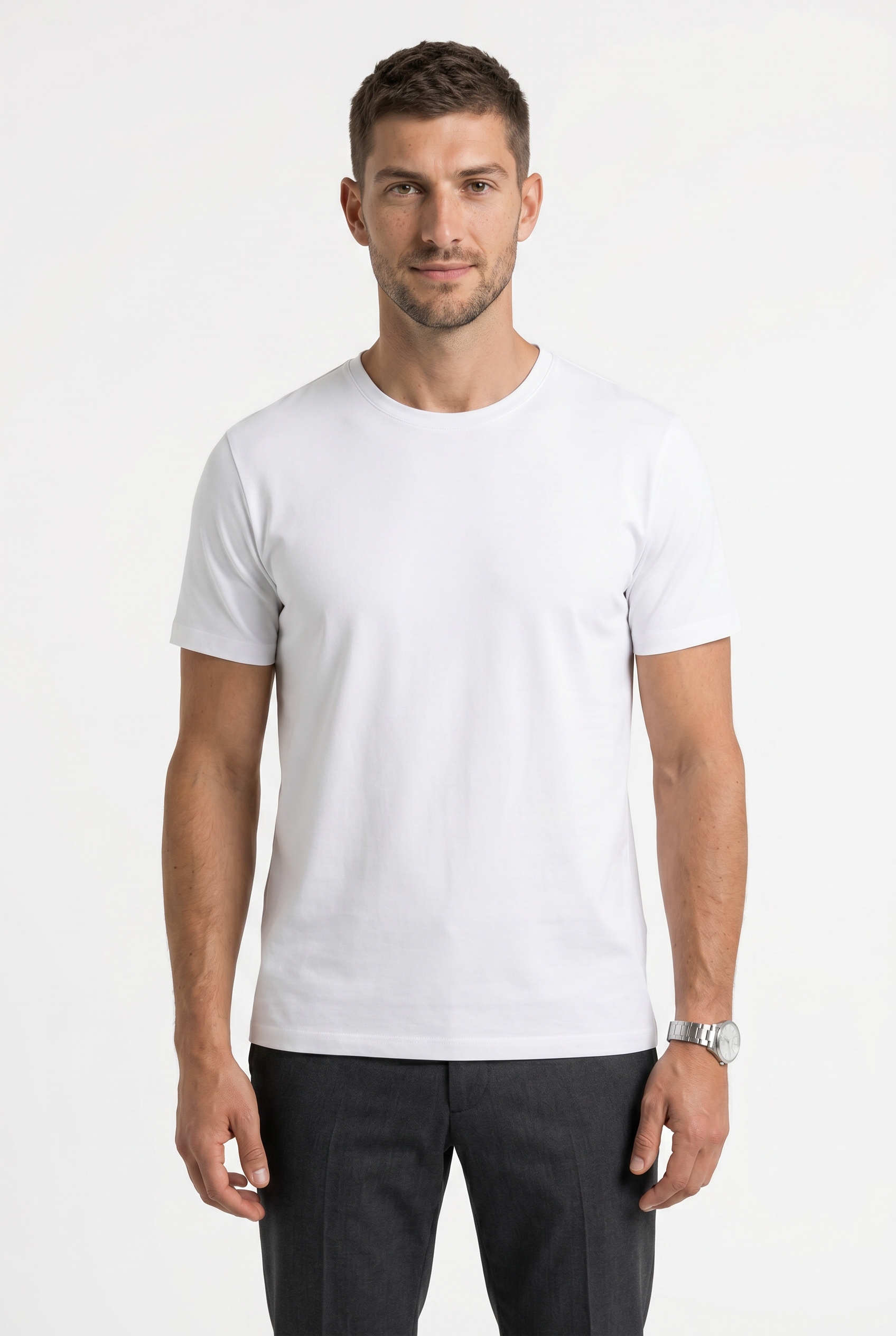 MARVELIS T-Shirt aus Baumwolle, Rundhals, casual fit