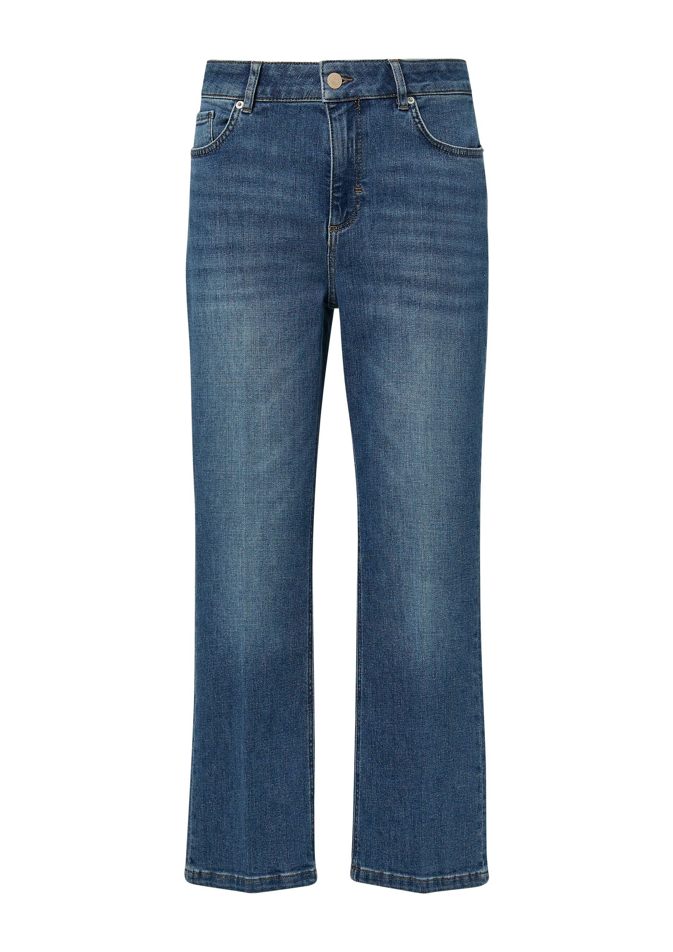 comma casual identity Ankle-Jeans, washed, 5-Pocket, casual, flared leg, Baumwollmischung