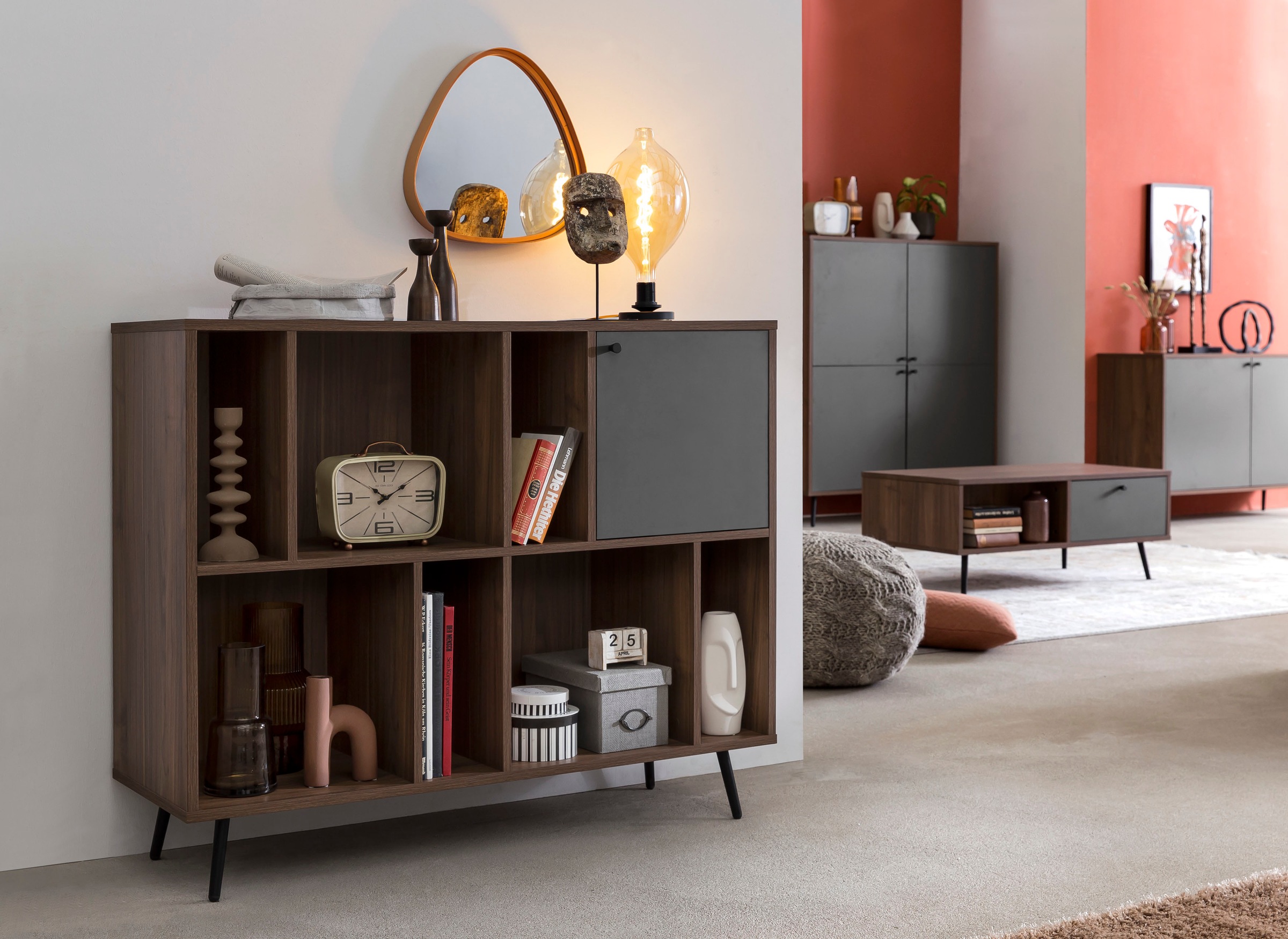 SalesFever Bücherregal "Kiruna Regal im minimalistischen Stil", Moderne Ele günstig online kaufen