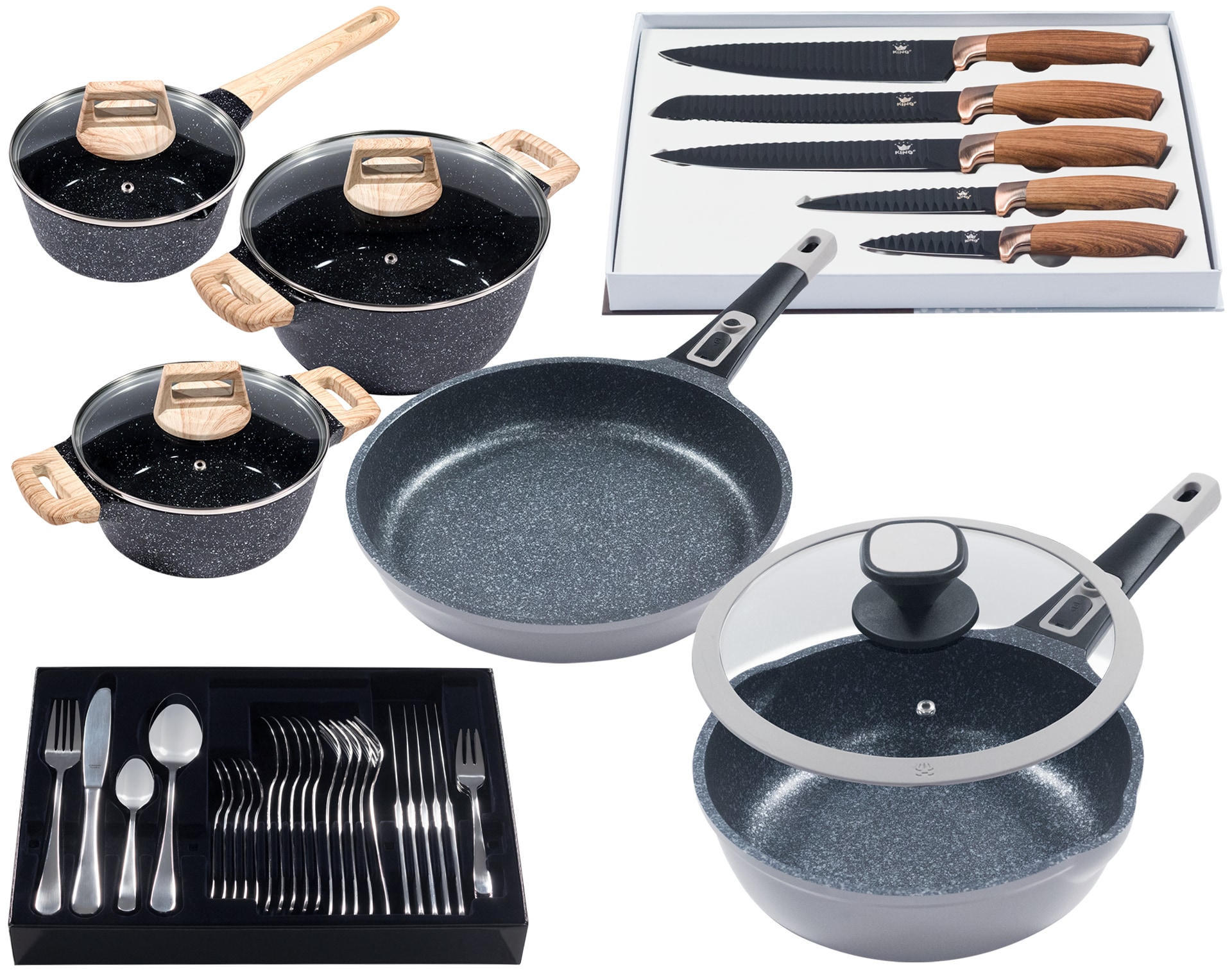 KING Pfannen-Set "Moonscape" Aluminiumguss Set, 11 Stk. tlg. Induktion, (Tö günstig online kaufen