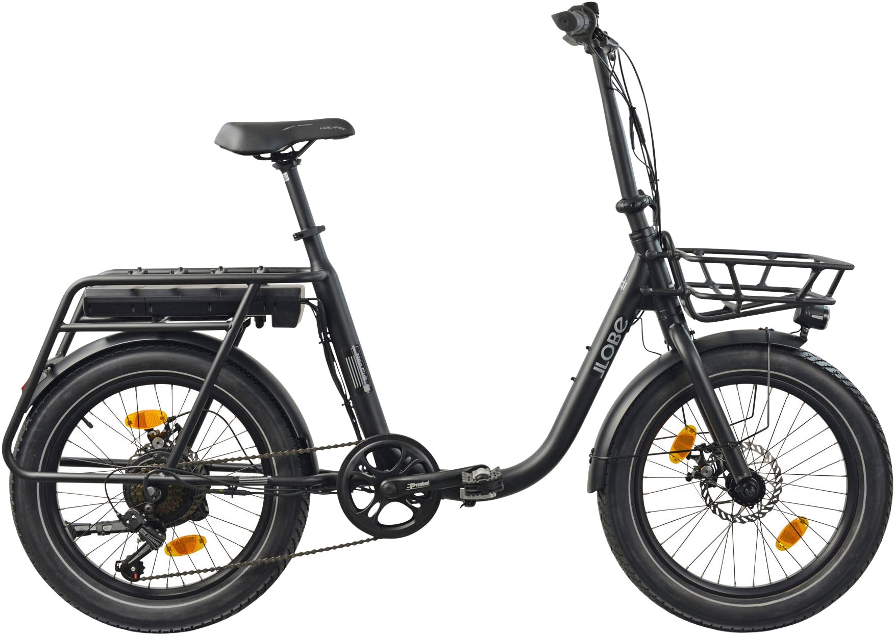 LLobe "Elektro Faltrad 20" Neo.cult schwarz" 7 Gang Shimano Tourney Schaltwerk Kettenschaltung Heckmotor 250 W