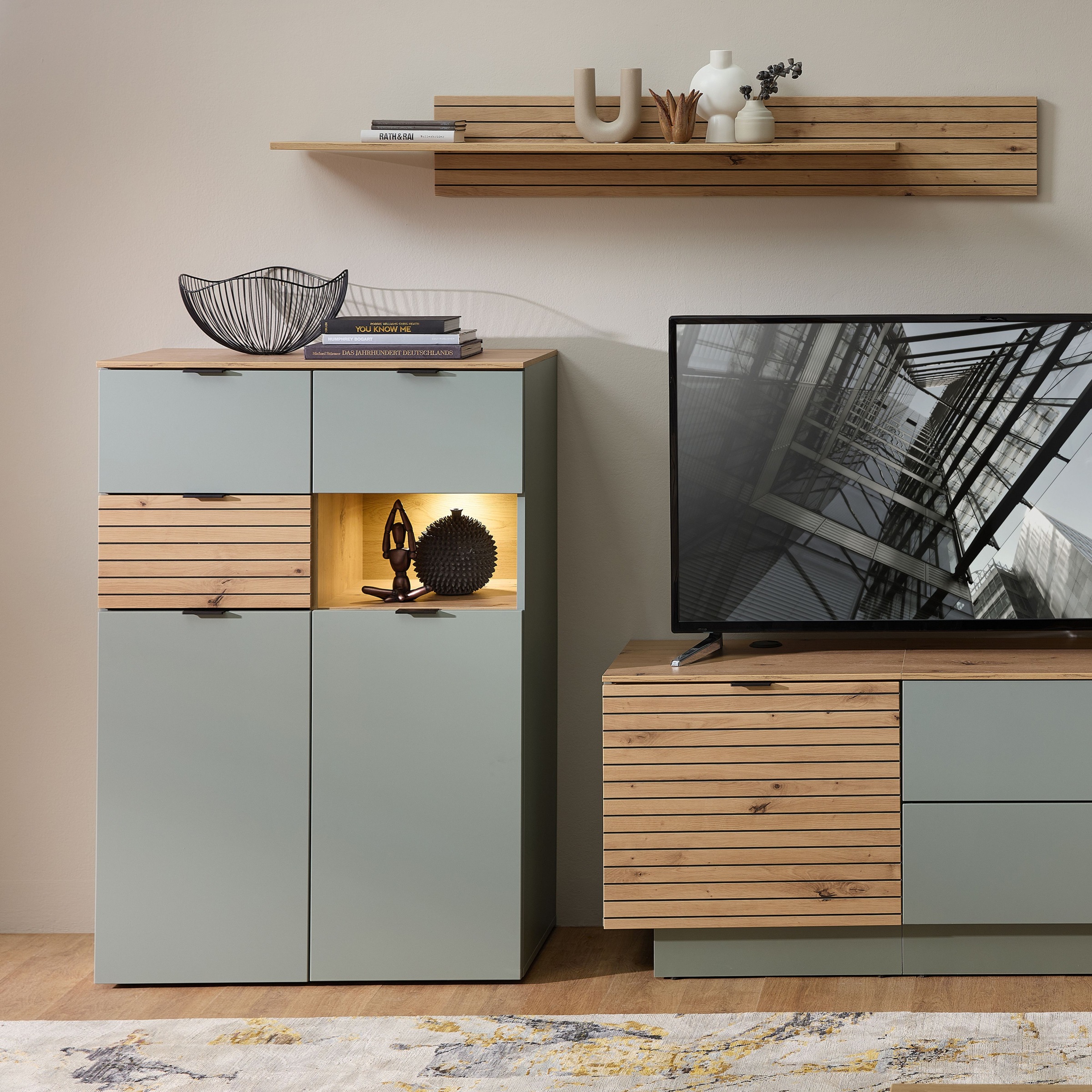 Innostyle Highboard "INA Highboard, 84 x 125 x 45 cm (B/H/T)", (1 St.), 2 t günstig online kaufen