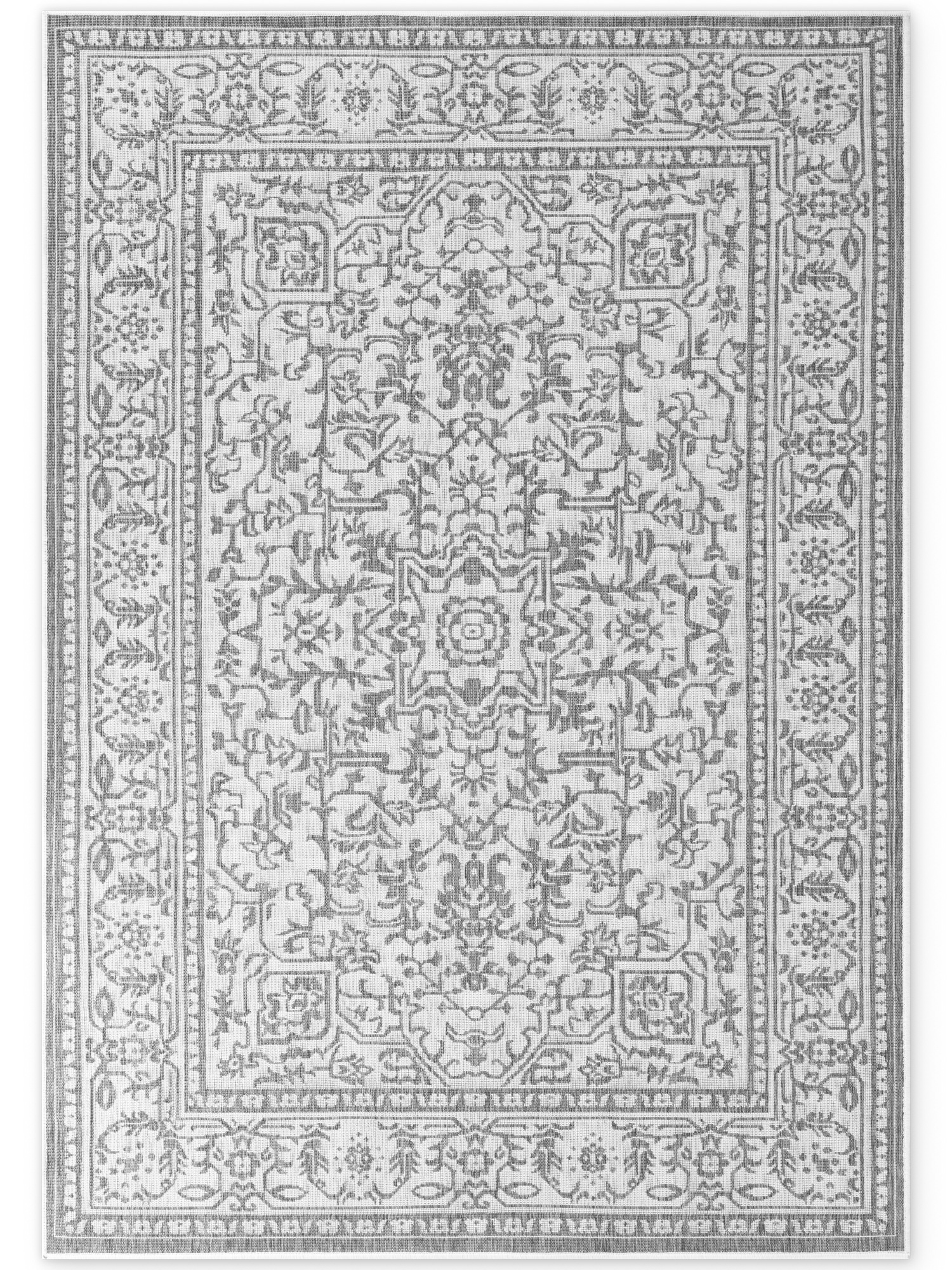 THE RUGS Kona Reversible Rug – Indoor Outdoor Flat Woven Polypropylene Low Pile in White | Size: 200cm x 290cm