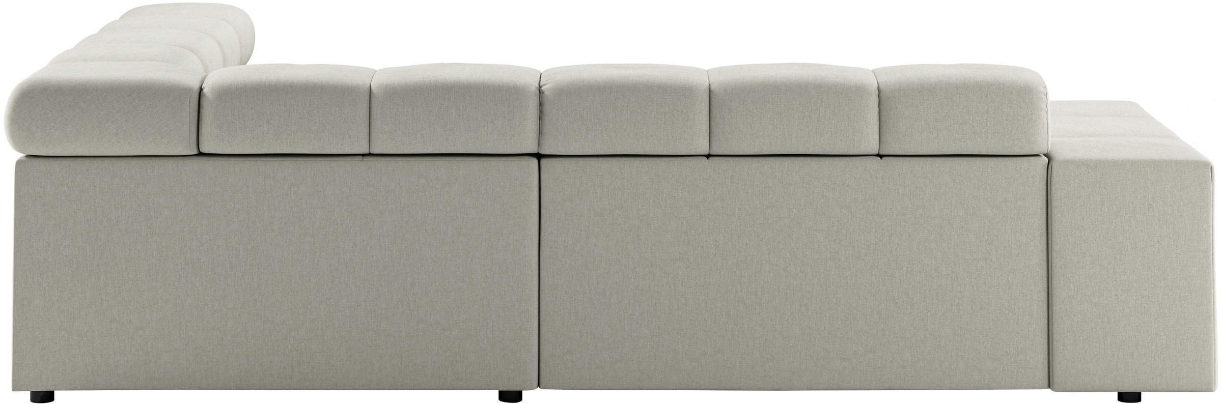 INOSIGN Ecksofa »Ancona, incl. Kopfteilverstellung + 3 Zierkissen, L-Form, bequem«, wahlweise motorische Sitztiefenverstellung, B/T(H: 249/215/70 cm