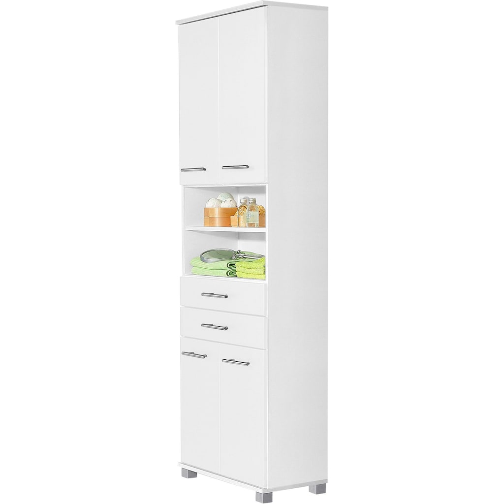 Schildmeyer Hochschrank »Emmi«, Breite 60 cm, Metallgriffe, mit 2 Schubkästen