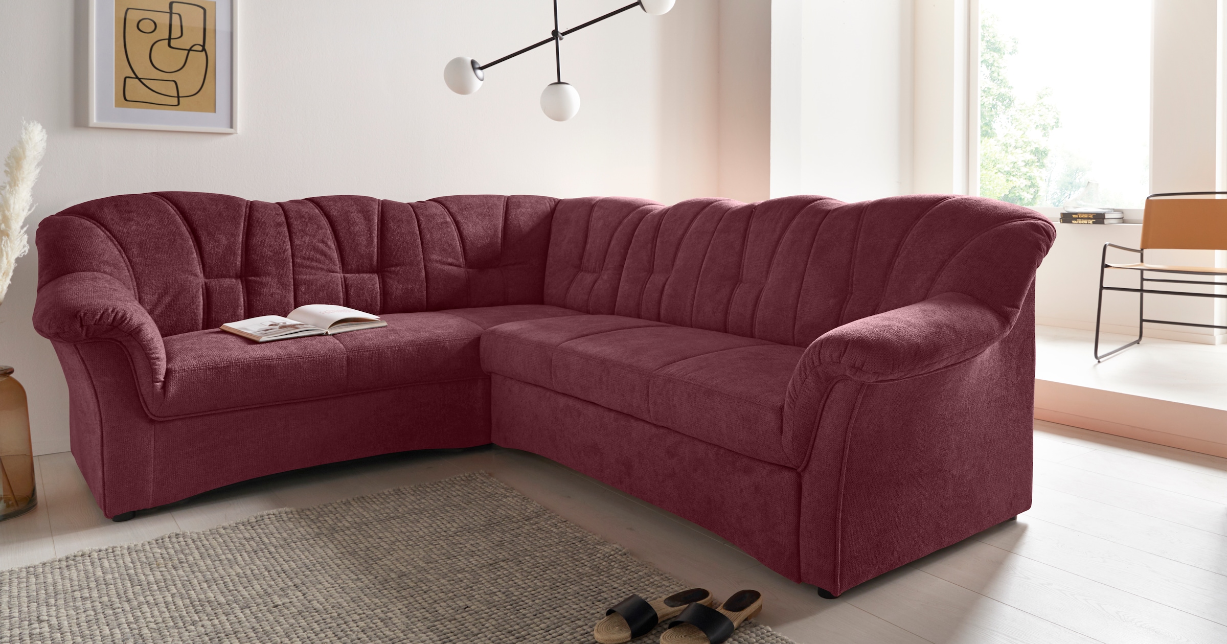 DOMO collection Ecksofa »Papenburg B/T/H: 242/190/84 cm L-Form«, wahlweise mit Bettfunktion, Langer Schenkel links oder rechts