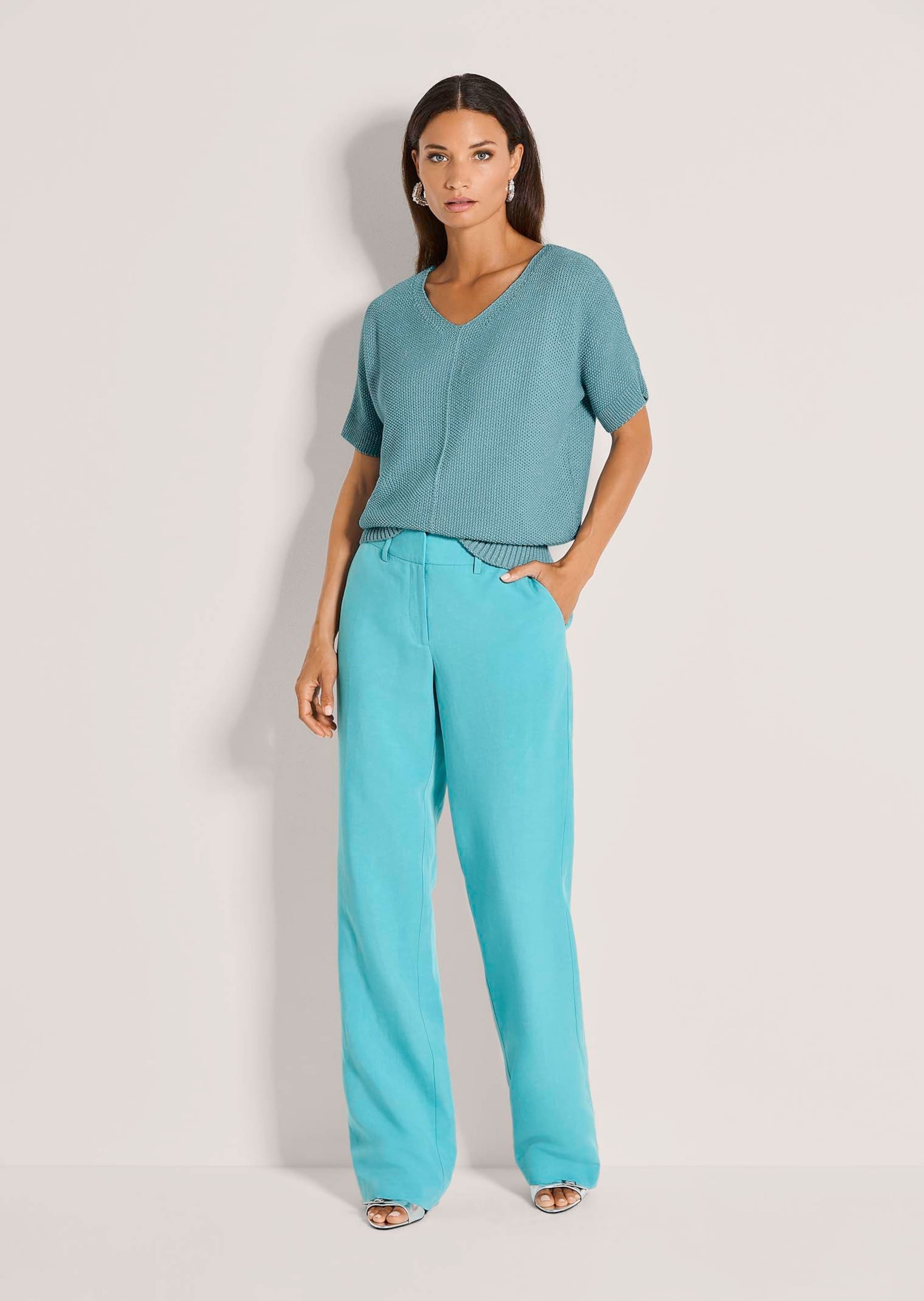 MADELEINE Longpullover "Strickpullover Strukturpullover mit Glanzeffekt" Gl günstig online kaufen