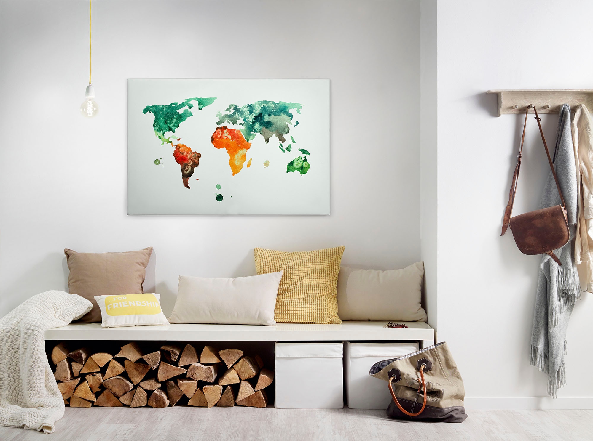 A.S. Création Leinwandbild "Colourful World 3", Kunst-Weltkarte-Kinder, (1 günstig online kaufen