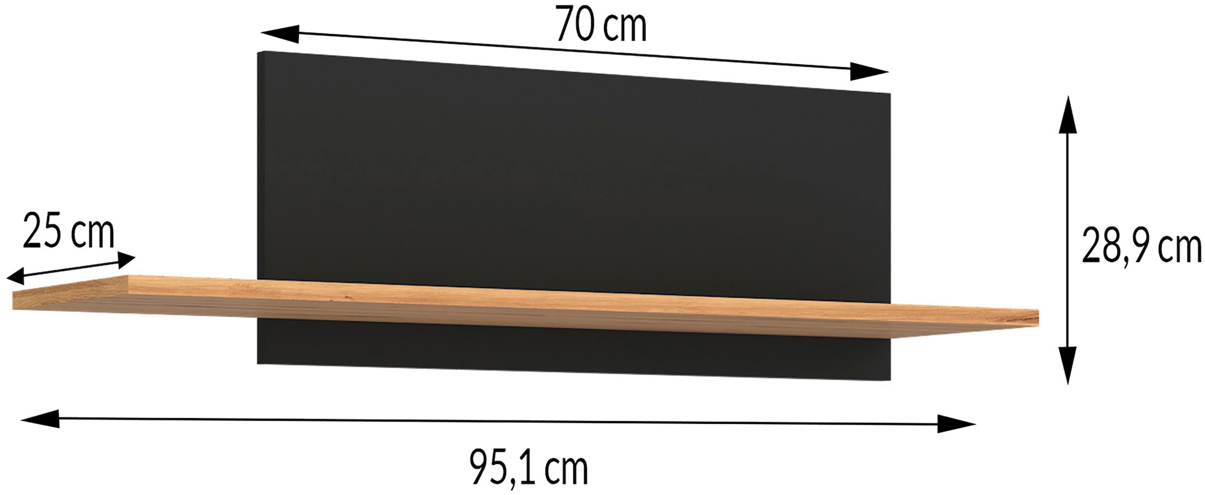 OTTO home Wandregal »Wandboard, Praktisch, für jeden Raum, trendfarbig« perfekt zur Gestaltung moderner Wände, Breite 95cm