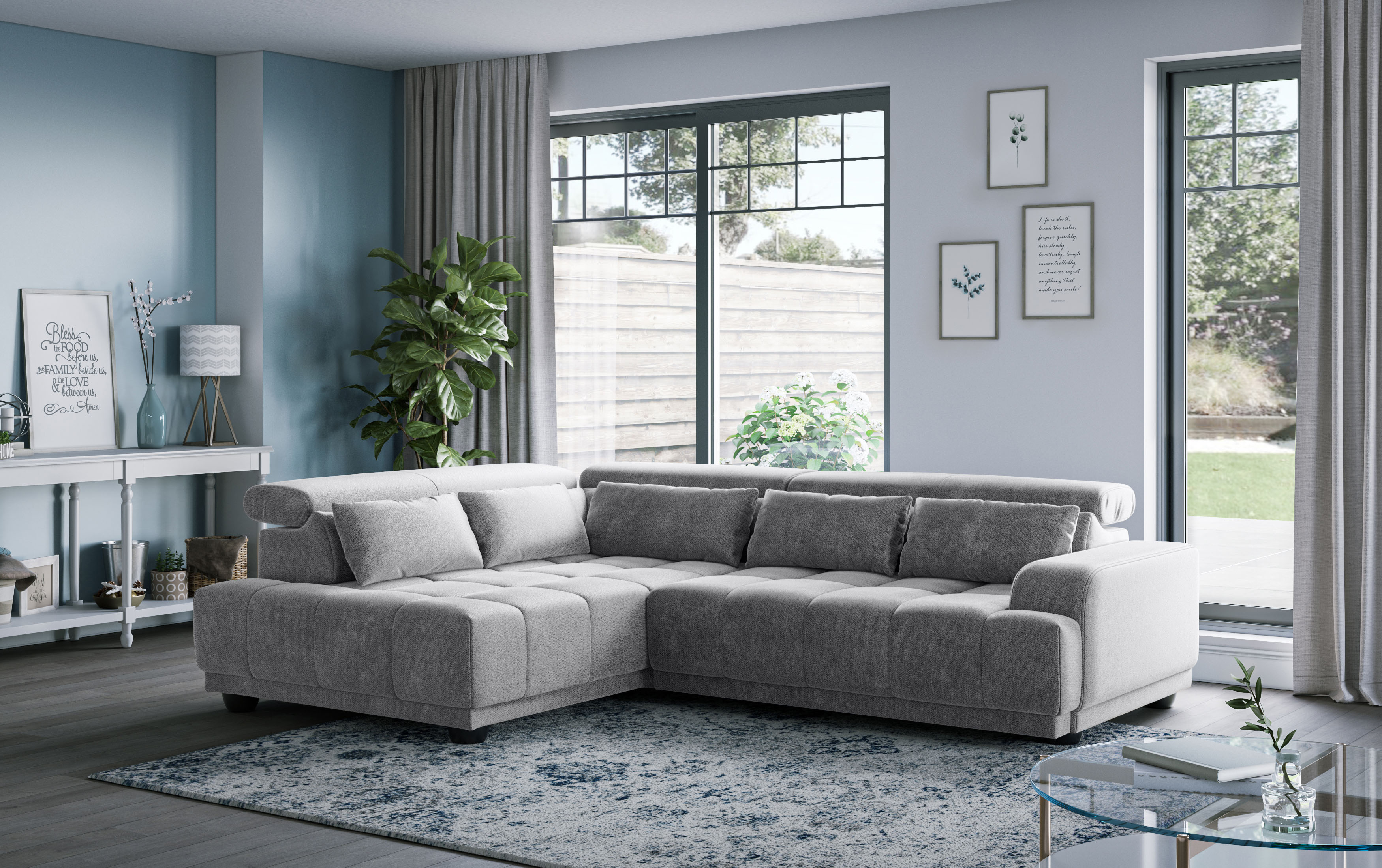 OTTO home Ecksofa "Jade L Form, Breite: 270 cm, mit Kopfteilverstellung & Nierenkissen" optional elektr. Sitztiefenverstellung