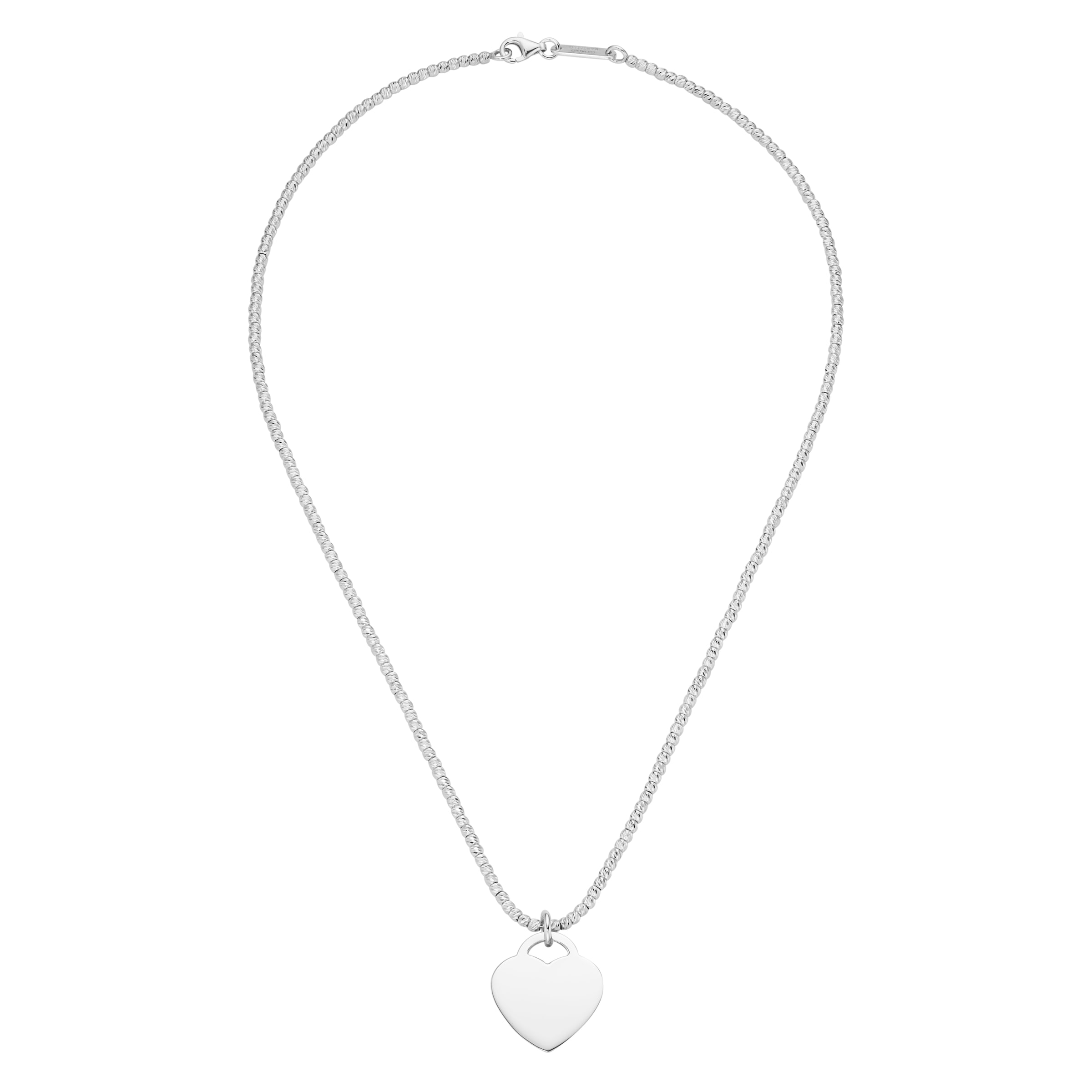 GIORGIO MARTELLO MILANO Kette mit Anhänger »Kugelkette diamantiert mit Anhänger Herz, Silber 925«
