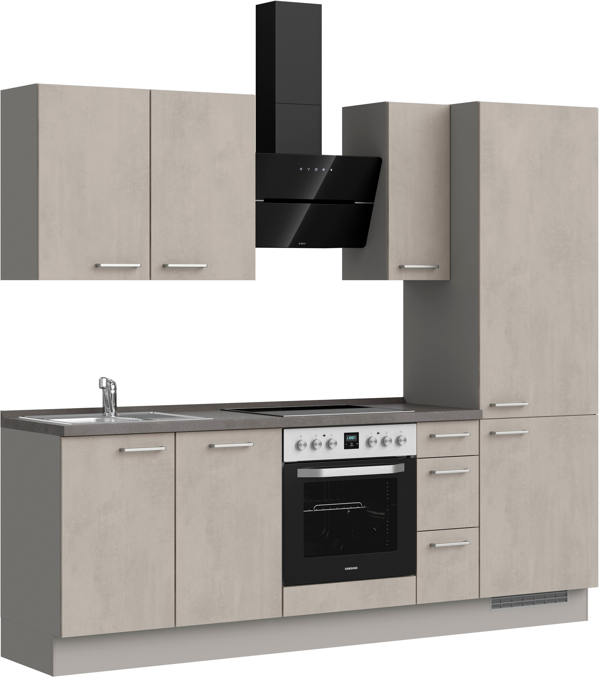 nobilia® Küchenzeile »"Riva II"«, vormontiert, Ausrichtung wählbar, Breite 240 cm, wahlw. mit E-Geräten
