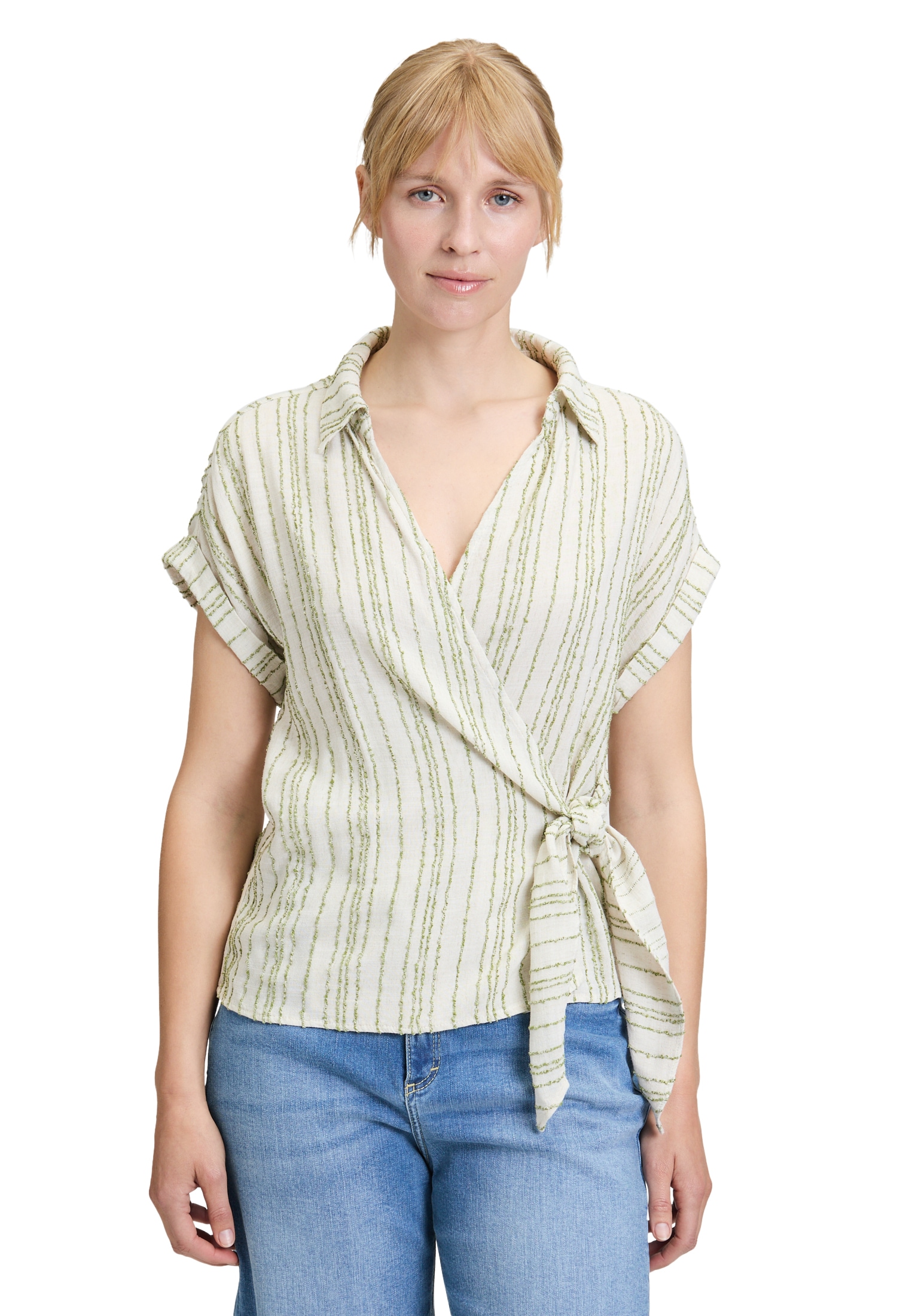 Cartoon Klassische Bluse "Cartoon Streifenbluse mit Bindegürtel" günstig online kaufen