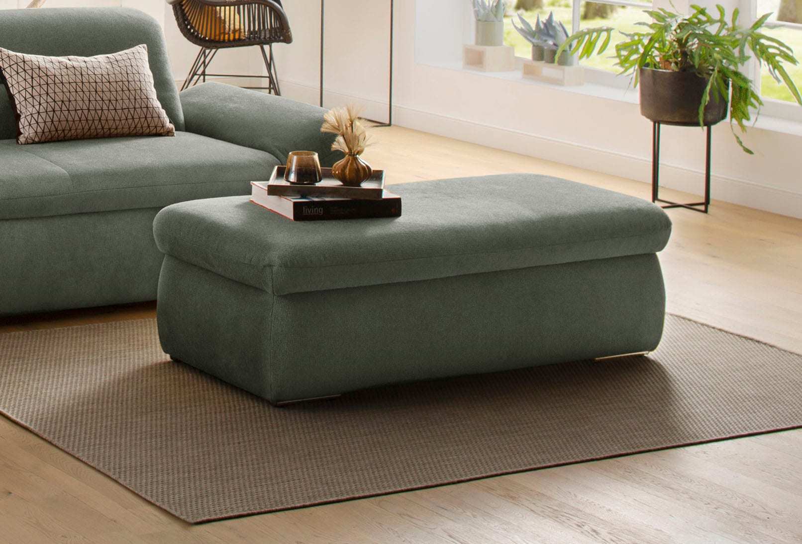 Home affaire Polsterhocker "Avesa" Mit großem Staufach, passend zur Serie " günstig online kaufen