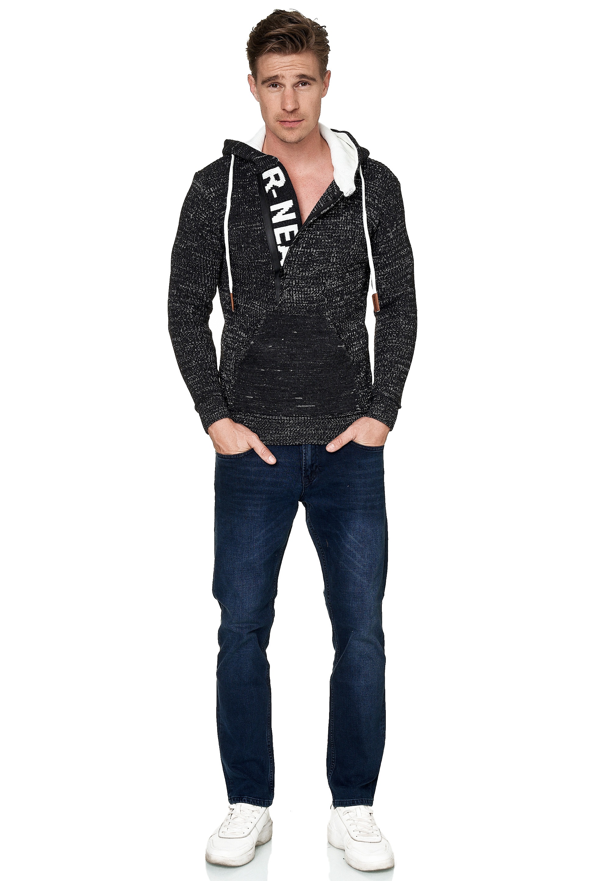 Rusty Neal Kapuzensweatshirt, mit stylischem Ausschnitt