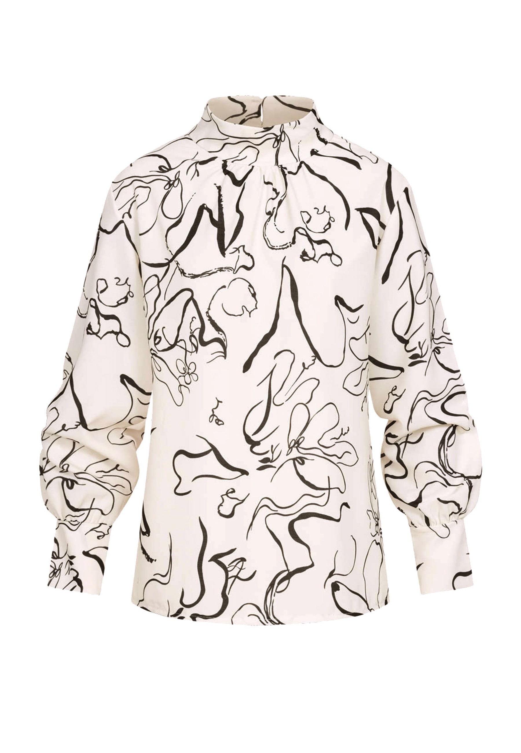 CLOUD 5IVE Longsleeve "CLOUD 5IVE Langarm Choker Bluse mit Grafik Print" 1