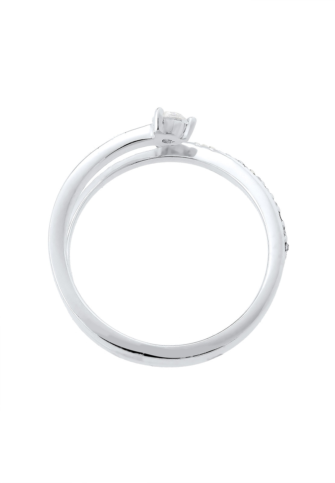 Elli Silberring »Ring Pfeil Zart Zirkonia Kristalle 925 Sterling Silber«