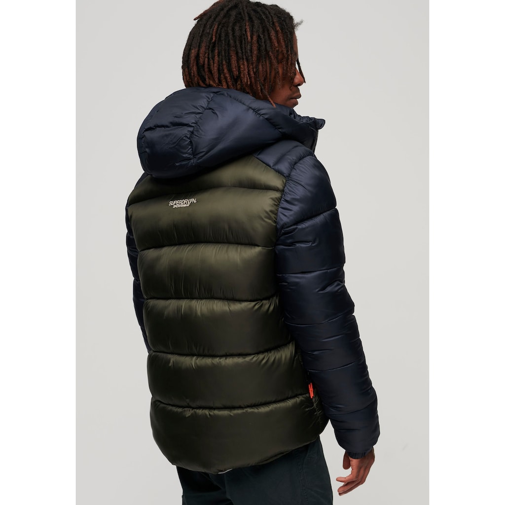 Superdry Steppjacke »HOOD COLOUR BLOCK SPORT PUFFER«