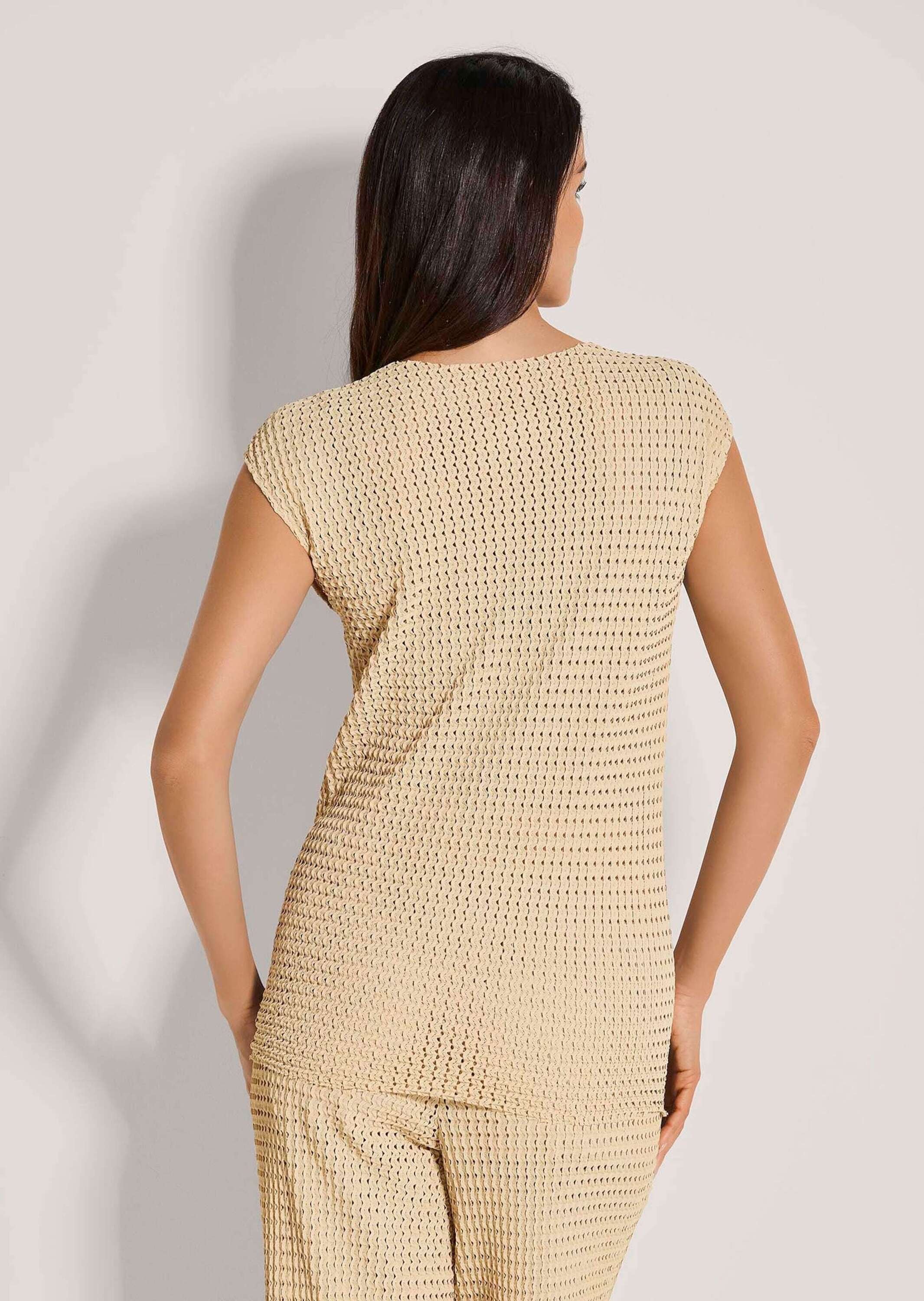 MADELEINE Kurzarmshirt »Shirt Ärmelloses U-Boot-Shirt in Ajour-Optik«