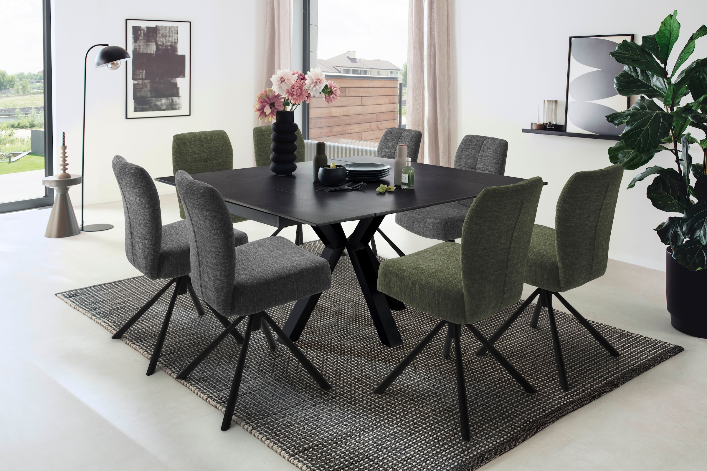MCA furniture Esszimmerstuhl »KEA«, (2er-Set), 360°,Taschenfederkern, belastbar 120 kg, Sitzhöhe ca. 50 cm