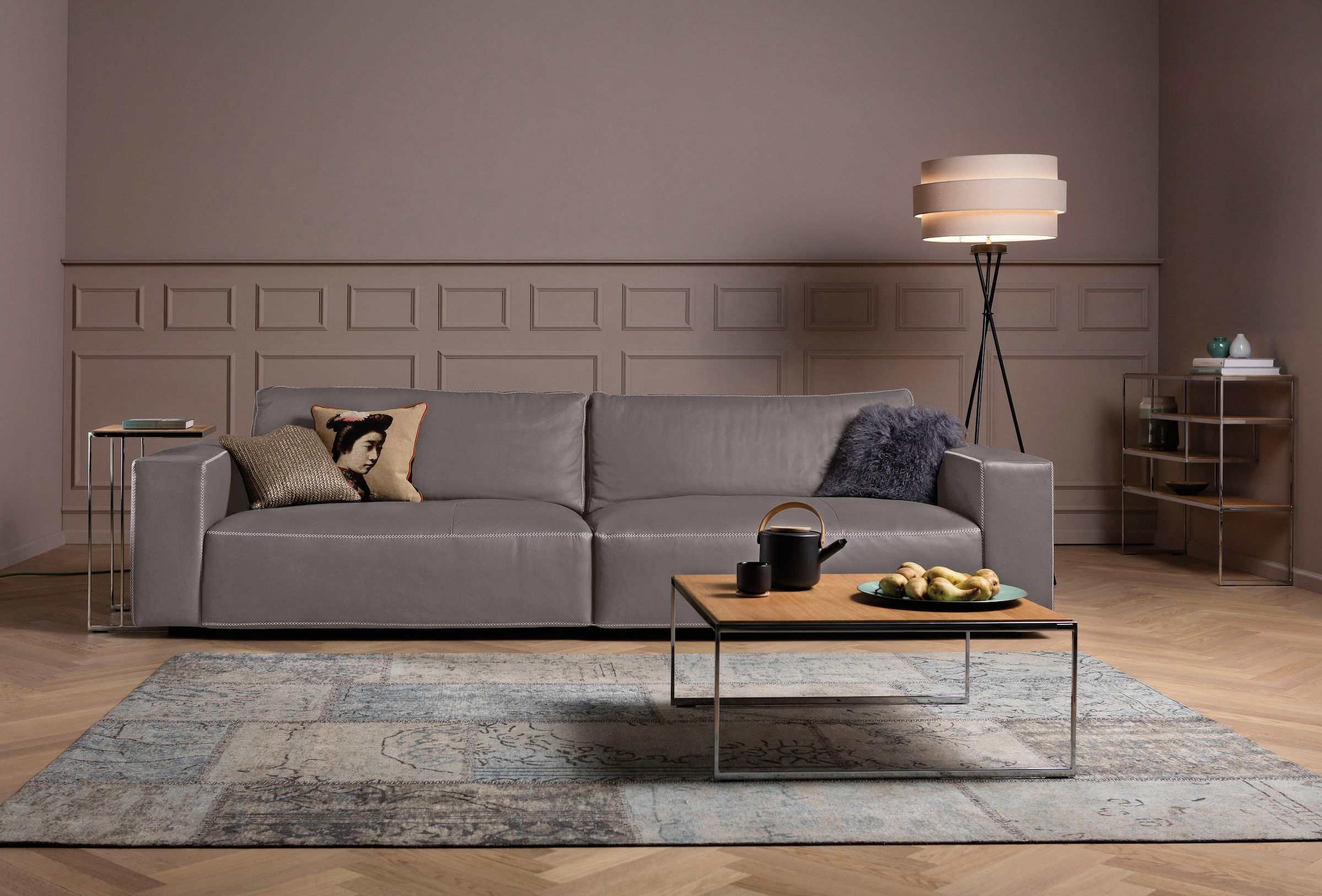 Musterring Big-Sofa "LUCIA Mega Sofa, zeitlos, bequem, Breite 292cm, Kontrastnähte" in vielen Qualitäten und 4 unterschiedlichen Nähten, 3-Sitzer