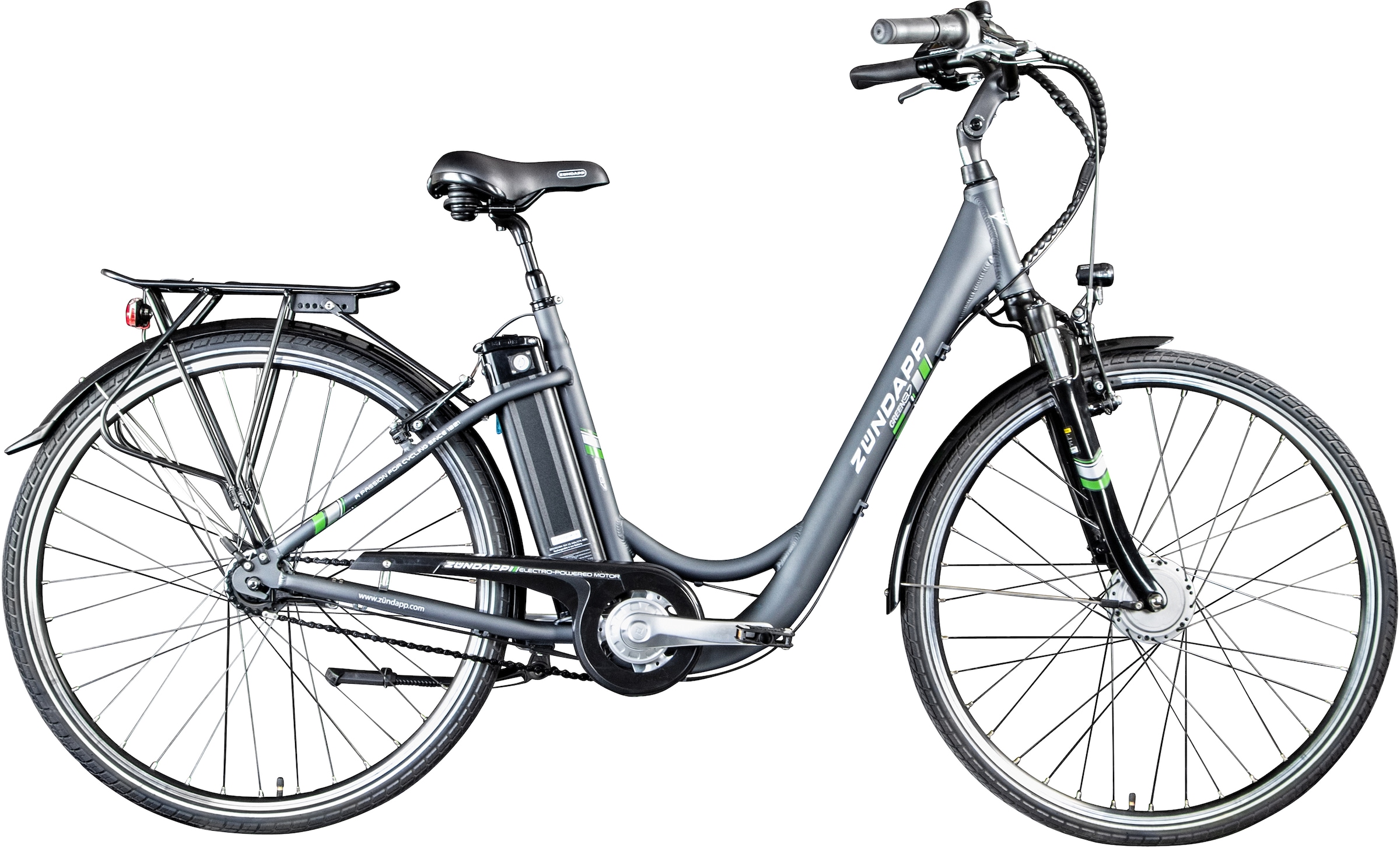 Zündapp E-Bike "Green 3.7", 7 Gang, Frontmotor 250 W, Pedelec, Elektrofahrrad für Damen u. Herren